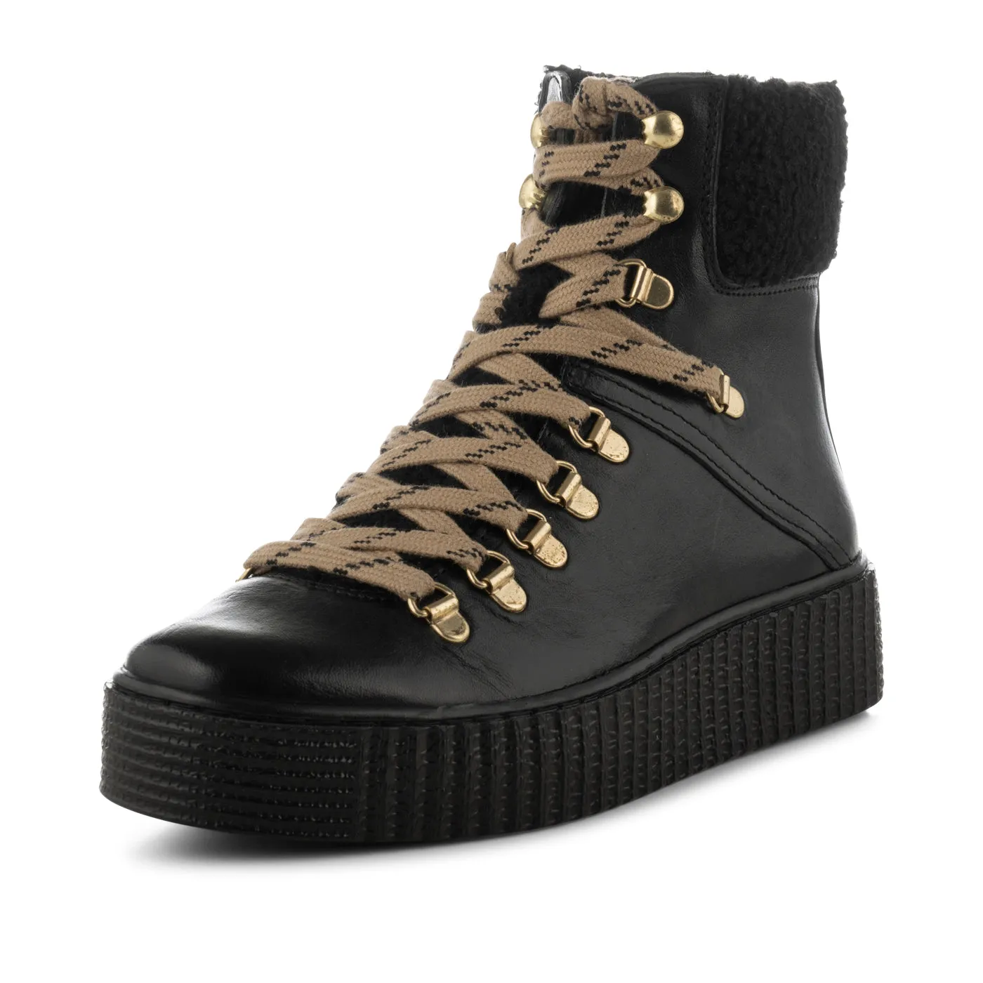 Agda boot leather warm - BLACK