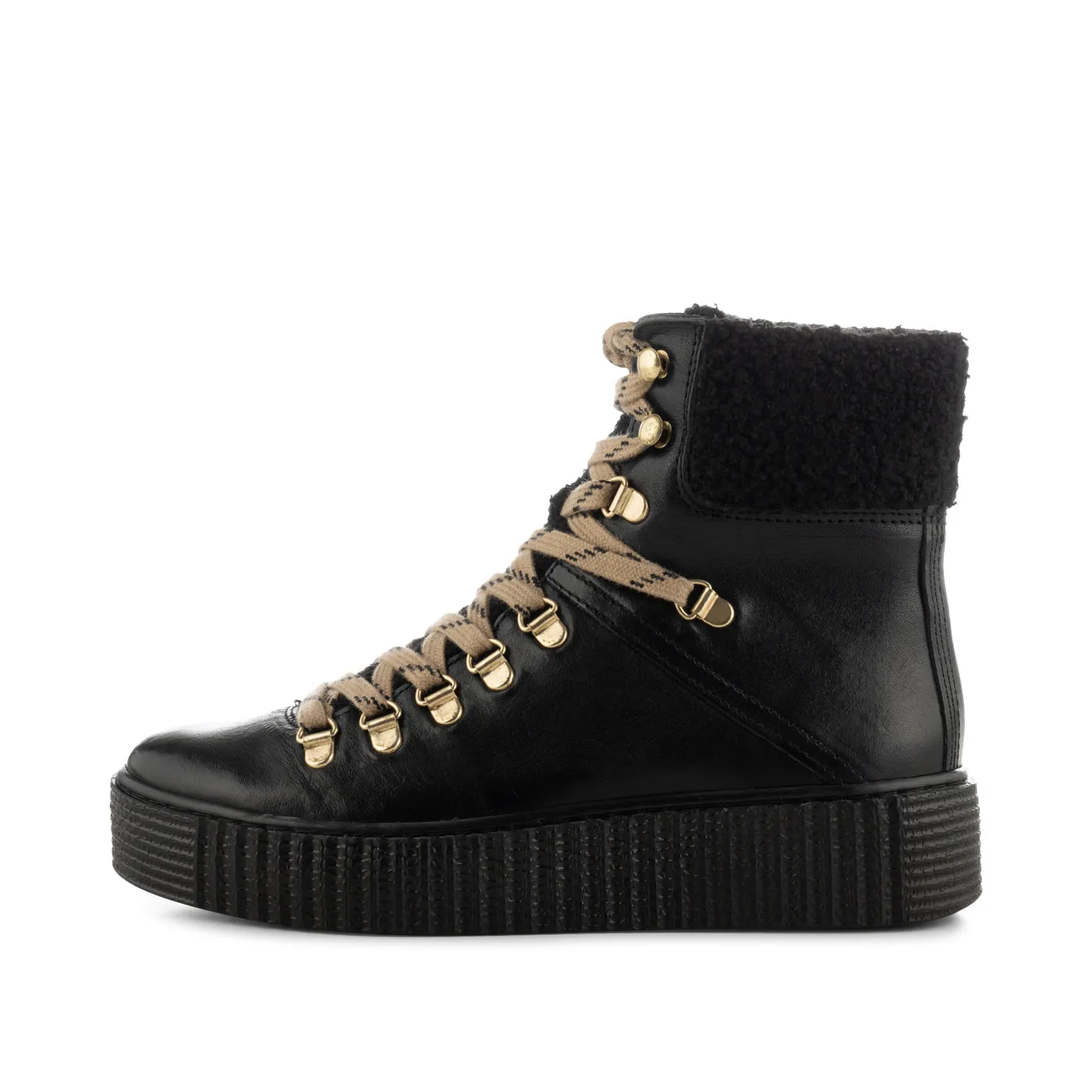 Agda boot leather warm - BLACK