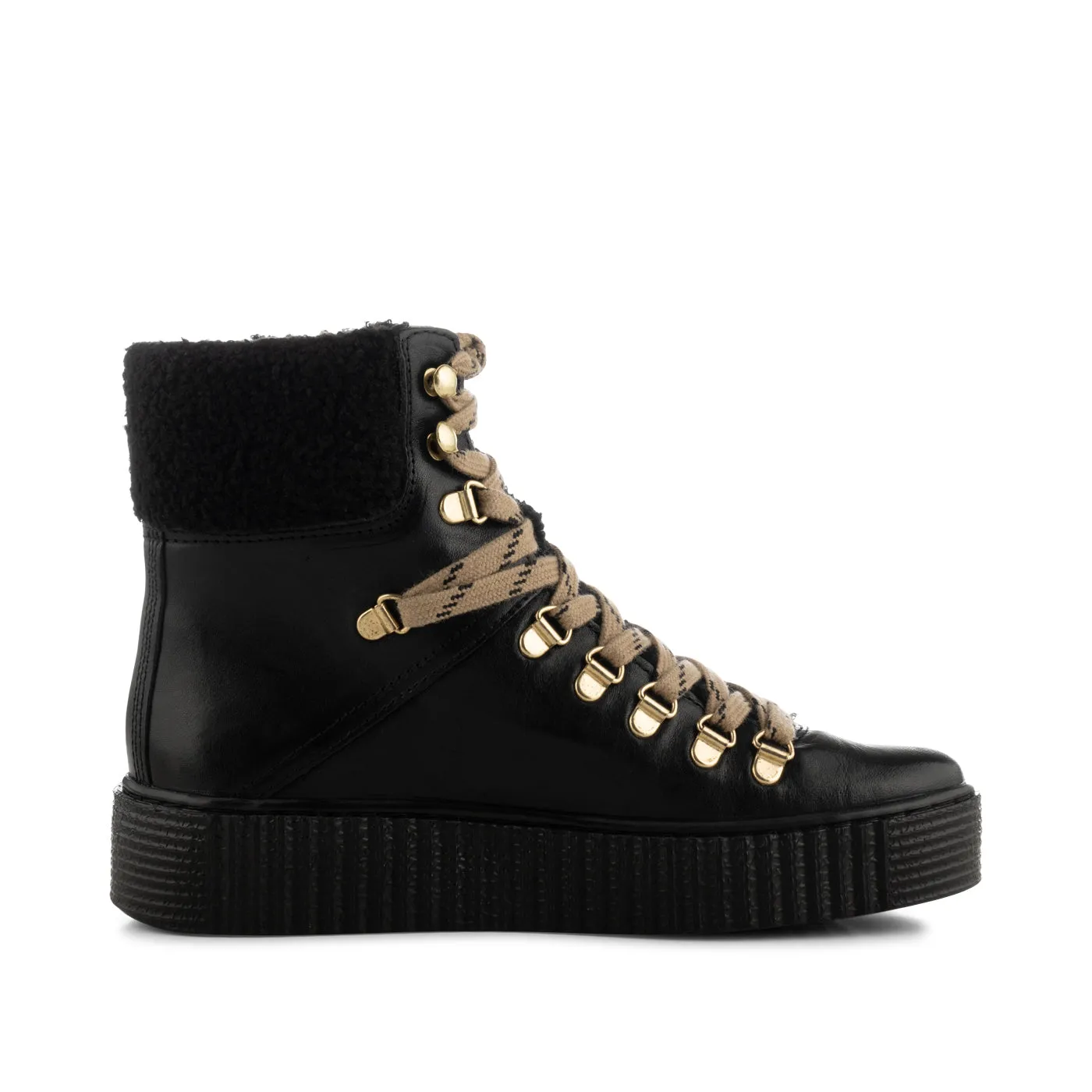 Agda boot leather warm - BLACK