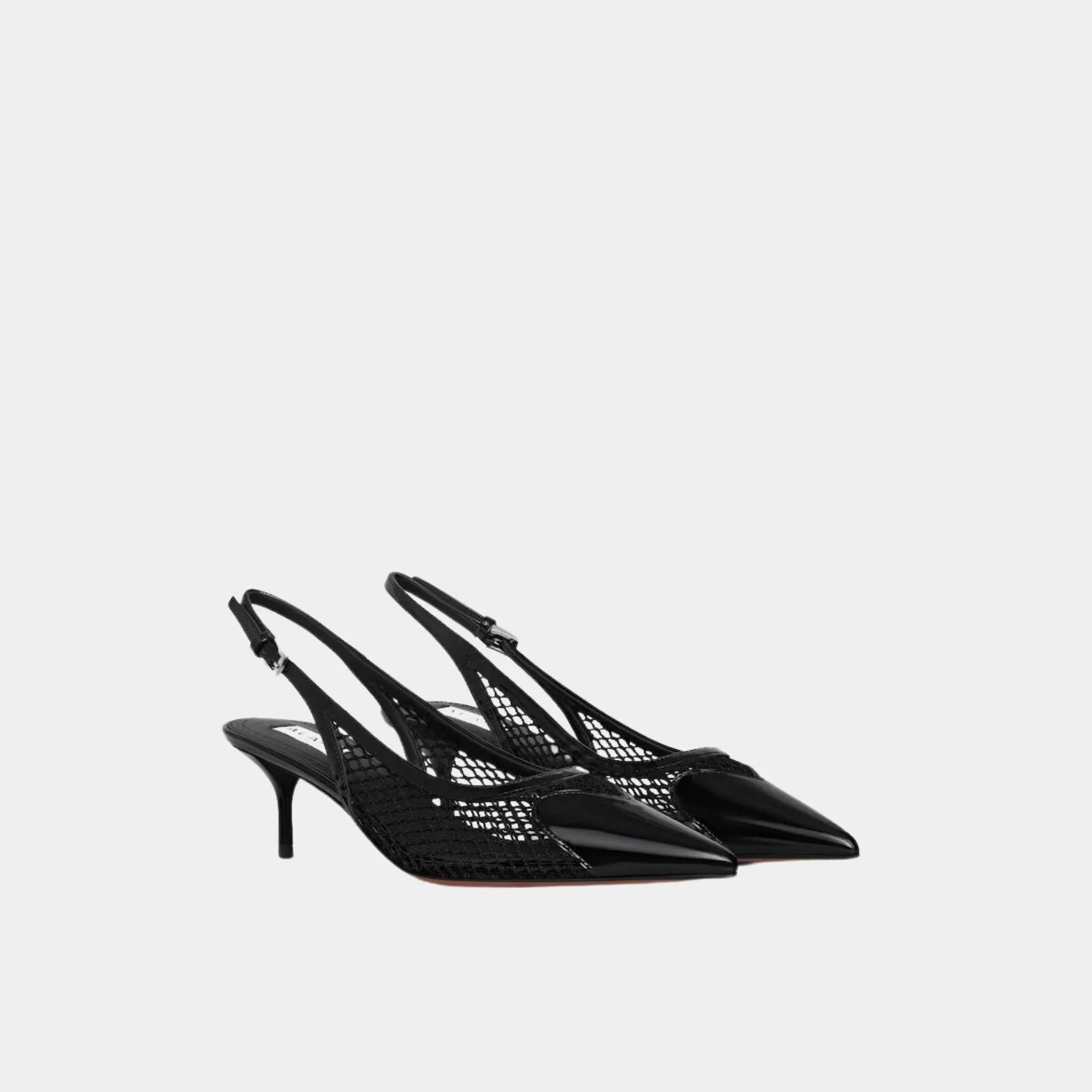 Alaia Le Cœur Slingbacks In Fishnet