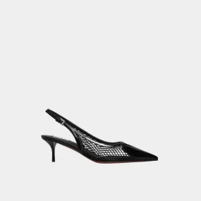 Alaia Le Cœur Slingbacks In Fishnet