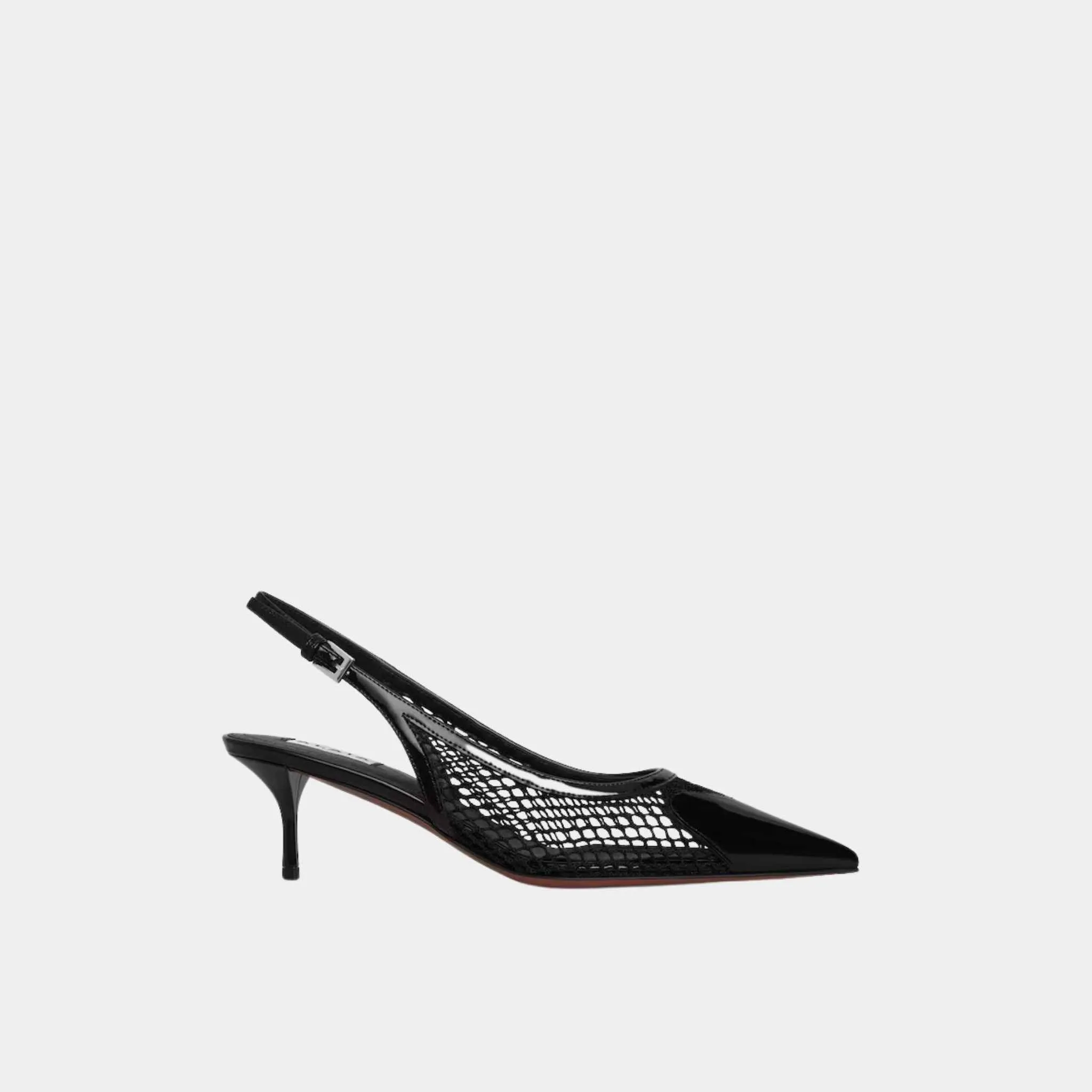 Alaia Le Cœur Slingbacks In Fishnet