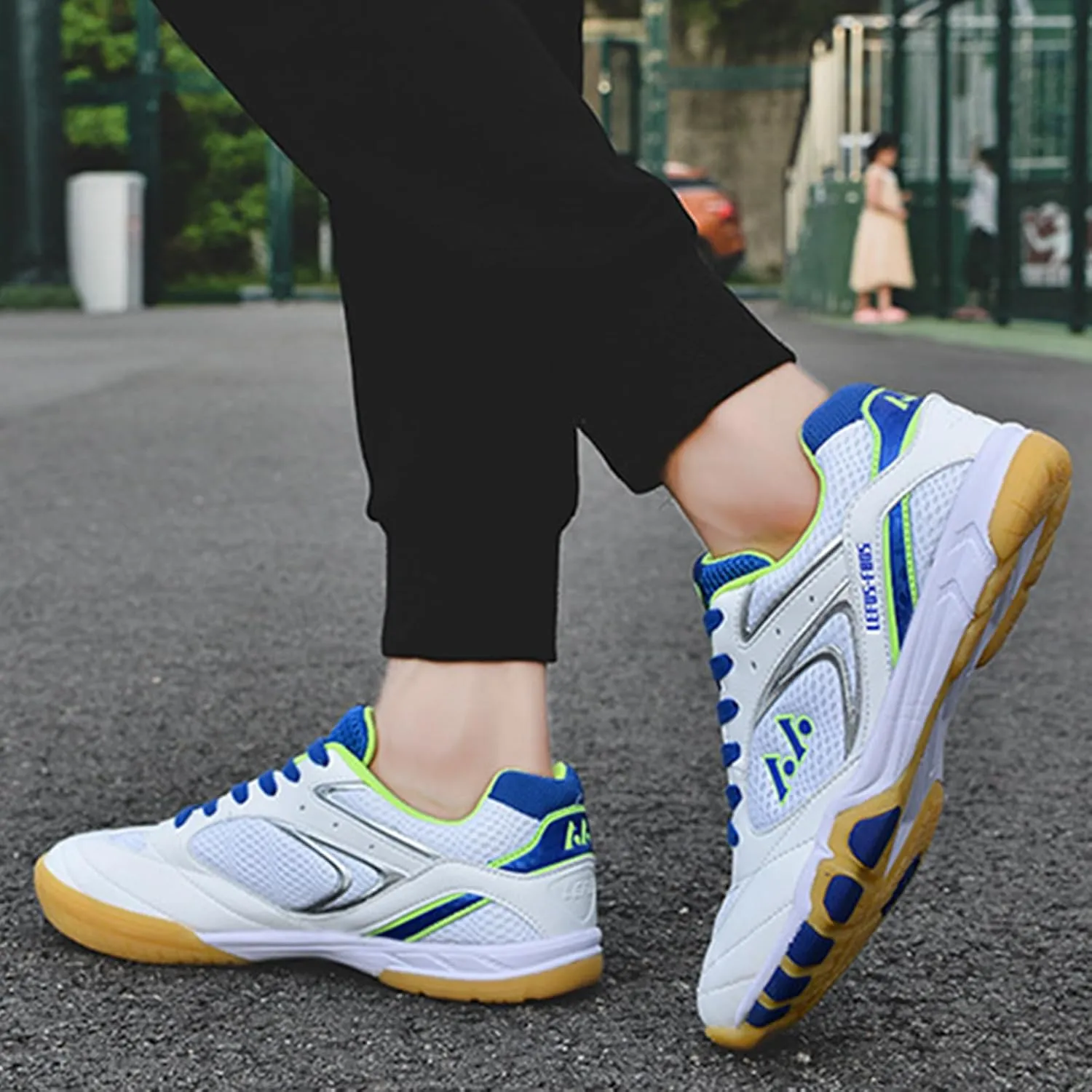 Badminton Tennis Shoes Mens Women Lightweight Breathable Anti-Slip for Racketball Squash Volleyball Indoor Fitness Training