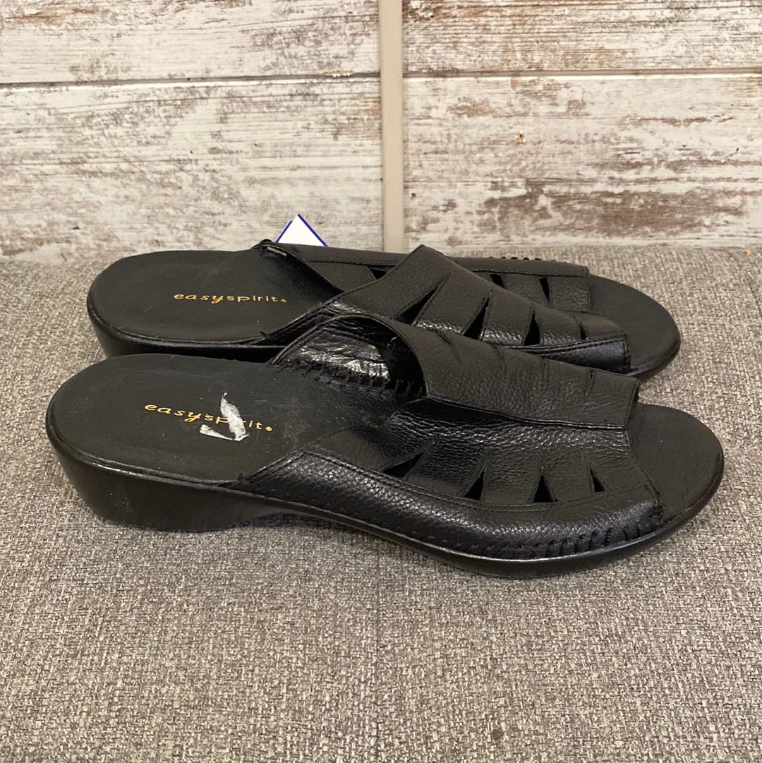 BLACK LEATHER SANDALS (NEW)