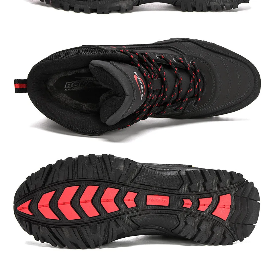 BONA New Designers Brand Winter Plush Boots Men Warm Snow Ankle Boots Man High Quality Action Leather Sneakers Mansculino