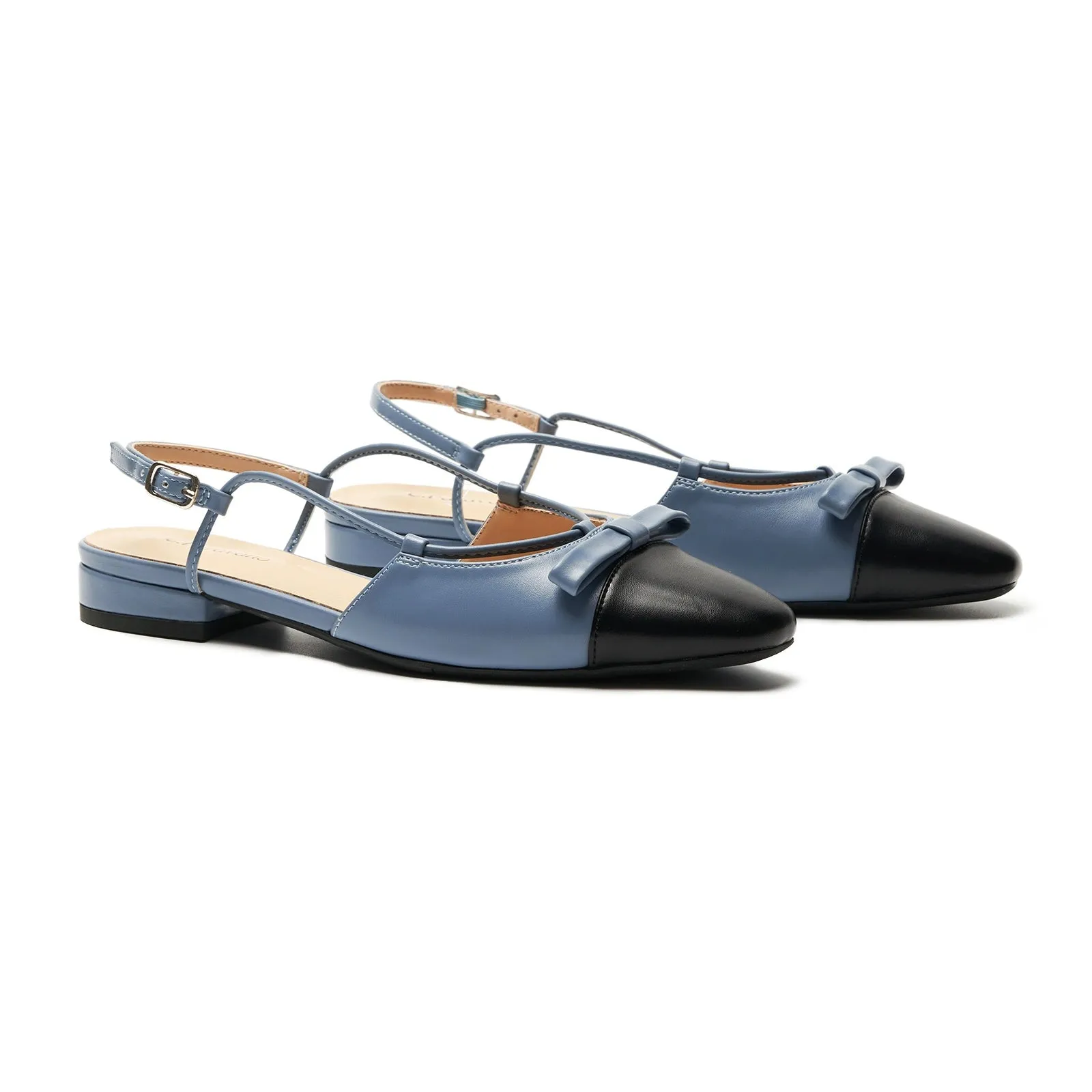 Bow Almond Toe Slingback Flats(Lena F)