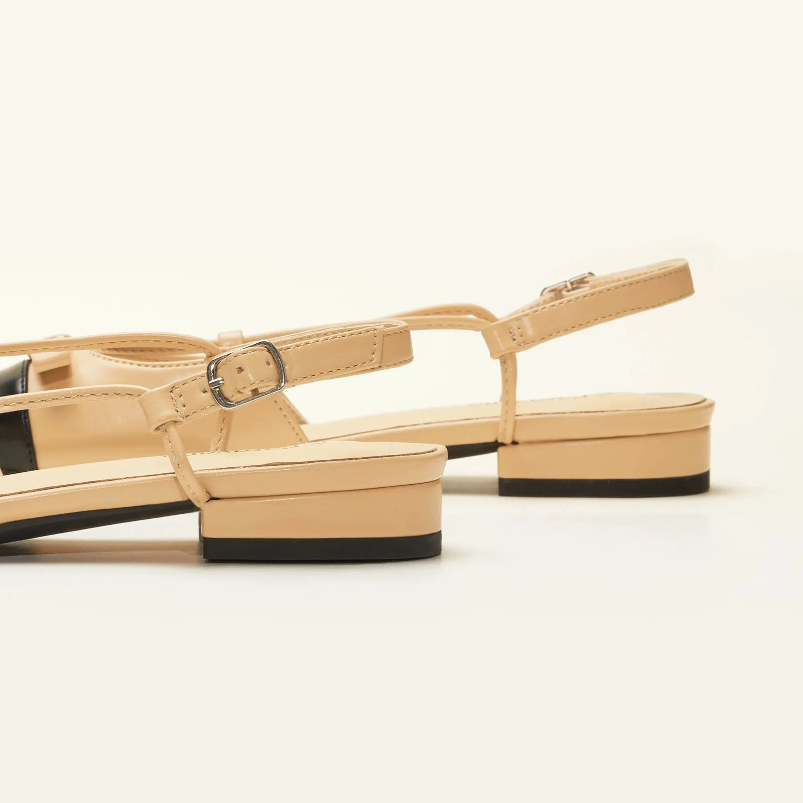 Bow Almond Toe Slingback Flats(Lena F)