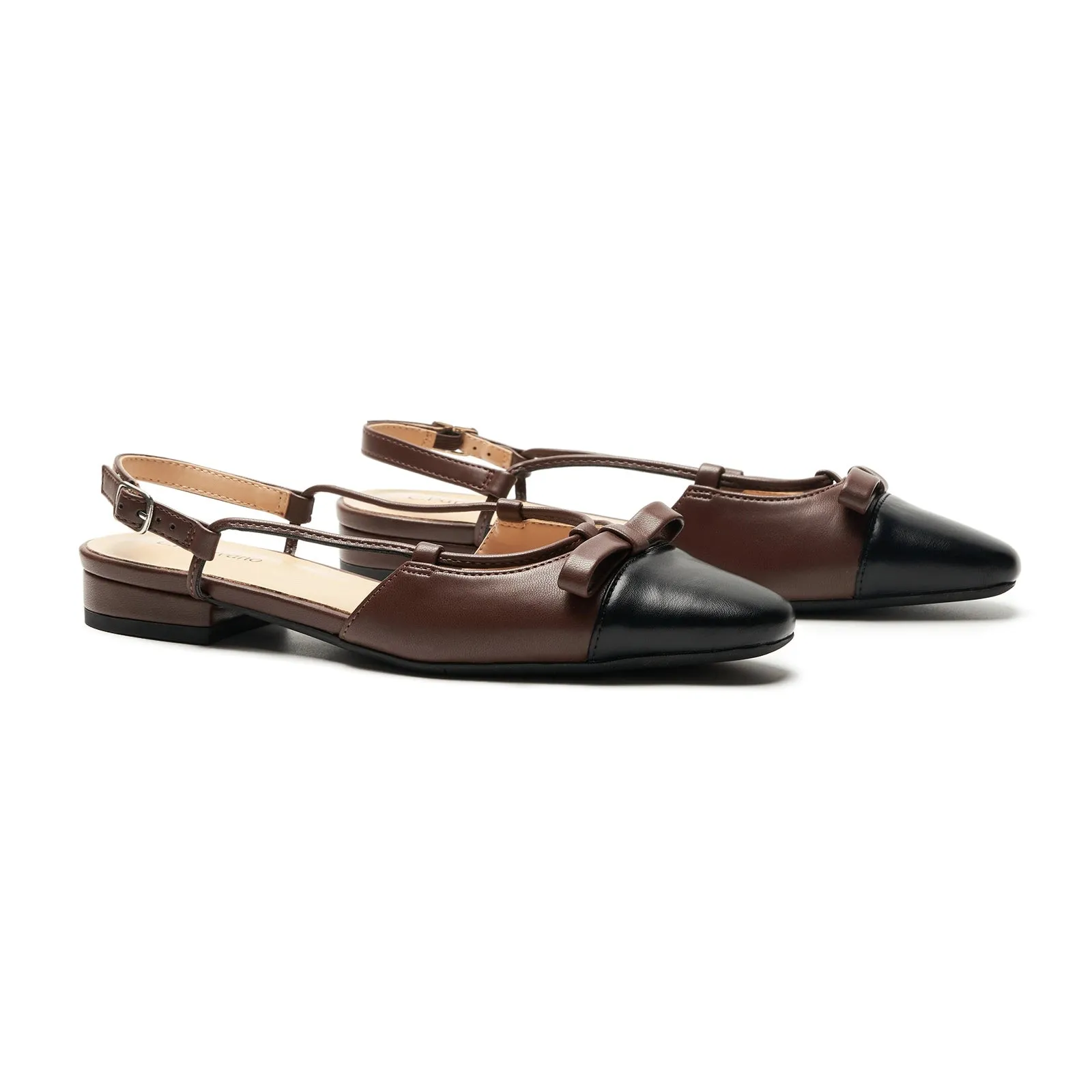 Bow Almond Toe Slingback Flats(Lena F)