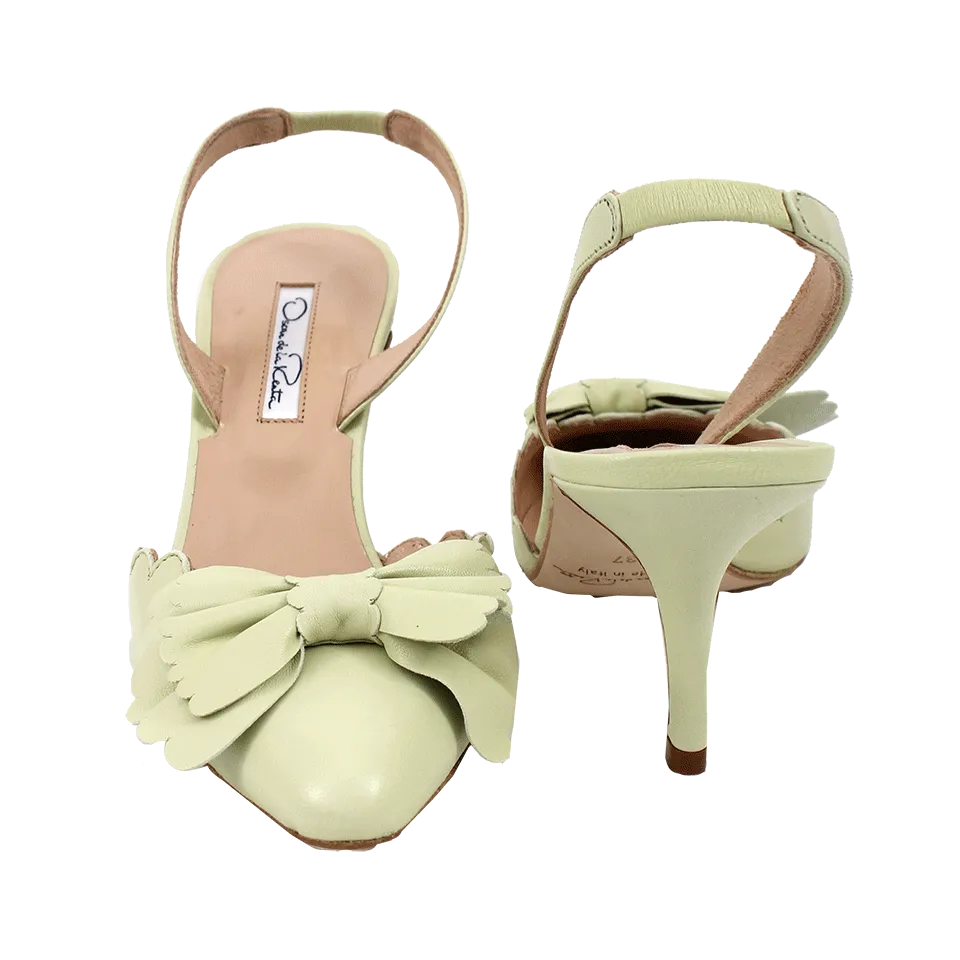 Bow Scallop Trim Slingback
