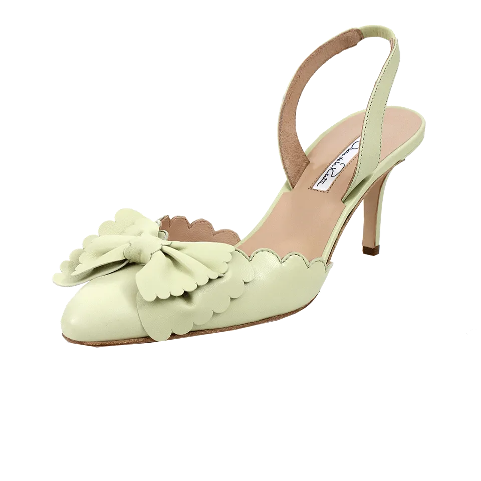 Bow Scallop Trim Slingback