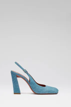 Charlotte 95 Sling Suede Denim