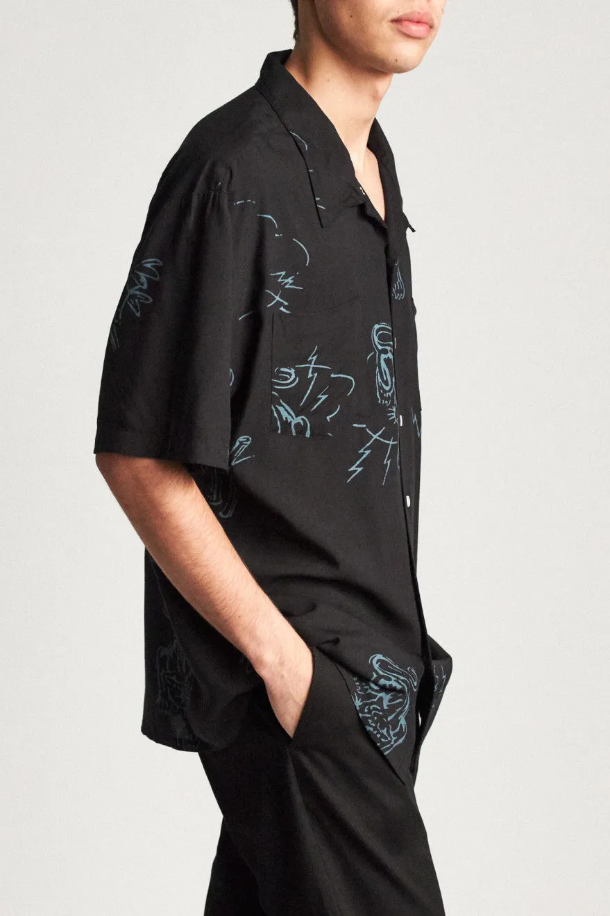 Cruze S/S Woven - Black/Blue