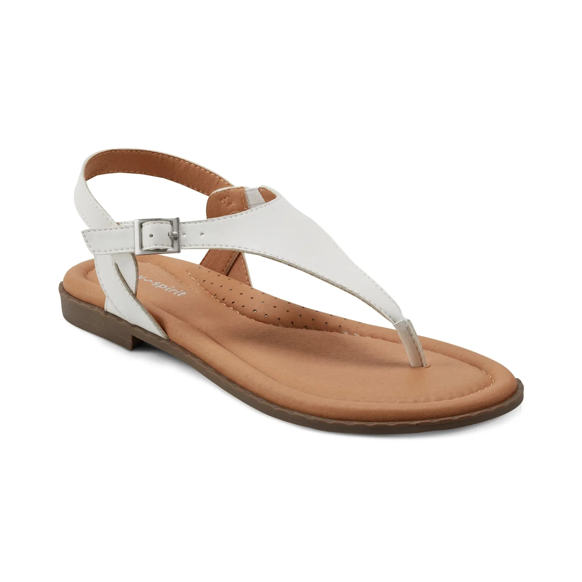 EASY SPIRIT LADIES FLAT SANDALS - WHITE SEREVAN3