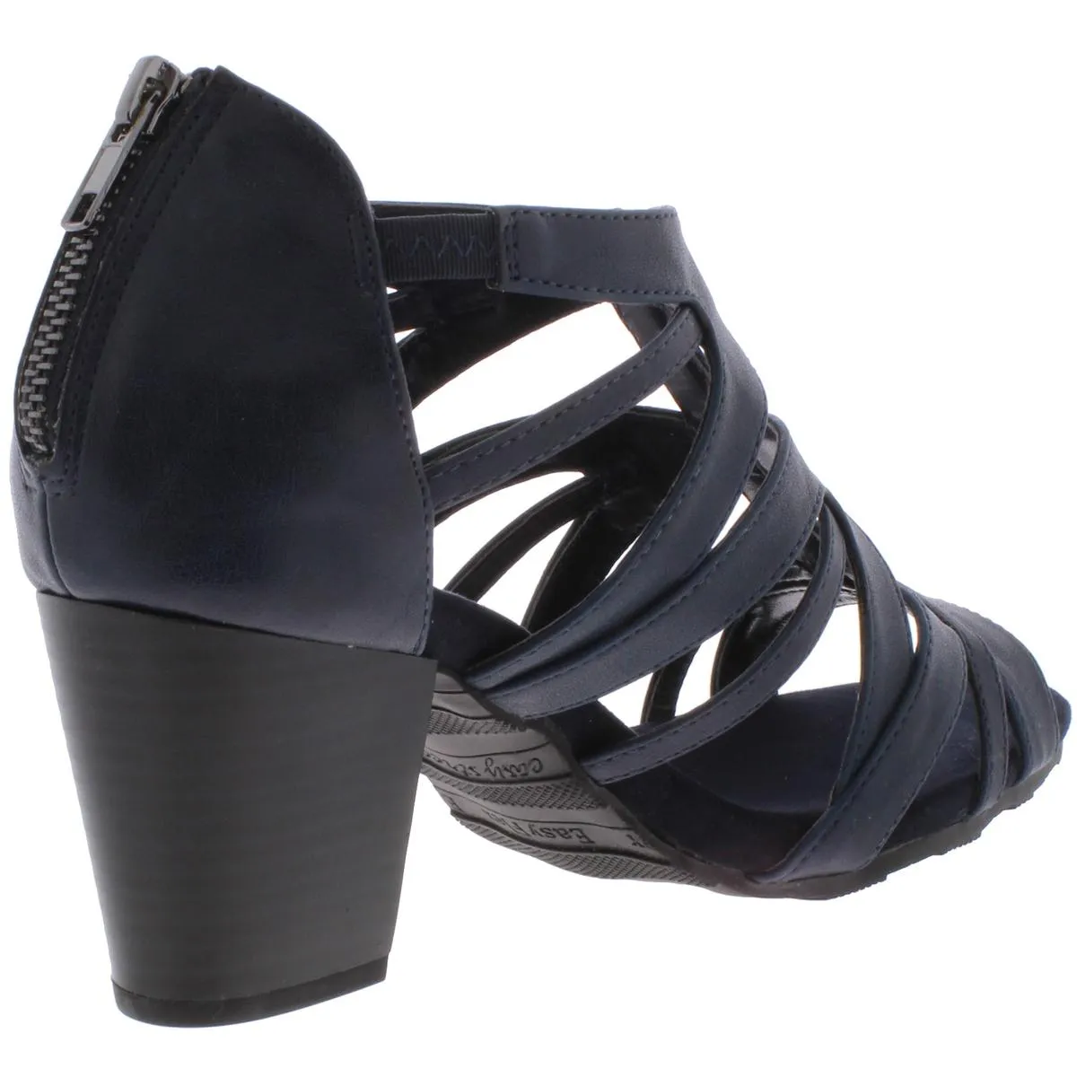 Easy Street Womens Amaze Faux Leather Caged Heel Sandals