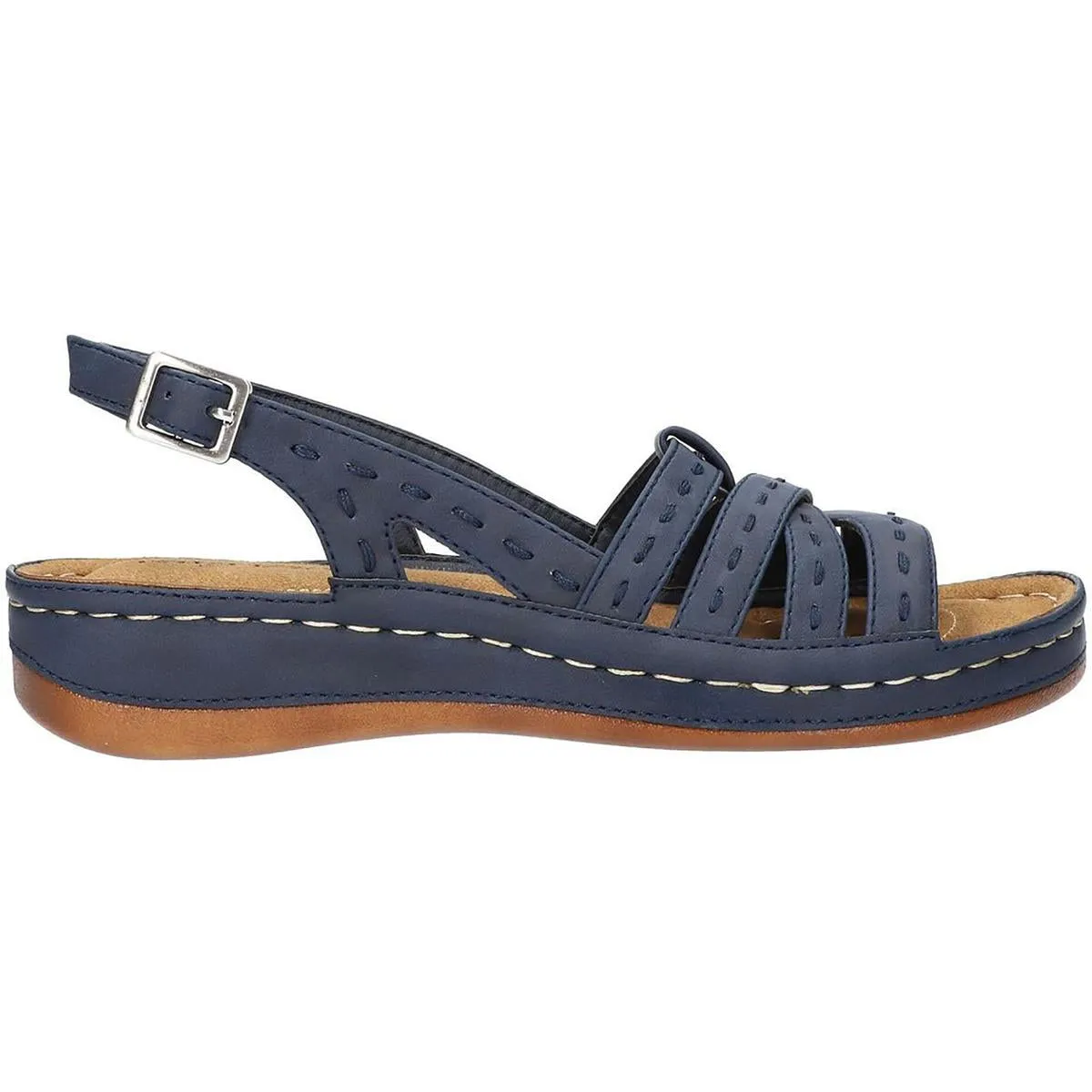 Easy Street Womens Kehlani  Flat Strappy Slingback Sandals