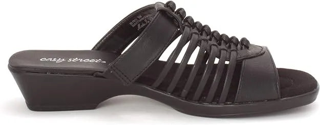 Easy Street Women's Nola Slip On Slide Sandals  Color Black Size 7M