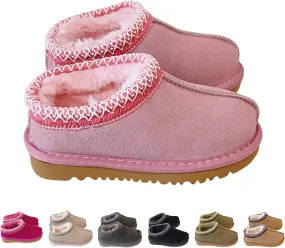 Fashion Winter Plush Platform Boots Little Kids Ankle Boots Toddler Kids Wool Lined Slippers Girls Boys Outdoor Warm Indoor Home Anti-slip Trendy Mini Boots