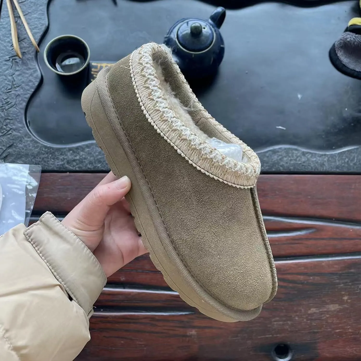 Fashion Winter Shaggy Platform Boots Children's Ankle Boots Little Kids Big Kids Wool Lined Slippers Girls Boys Warm Outdoor Indoor Home Anti-slip Trendy Mini Boots