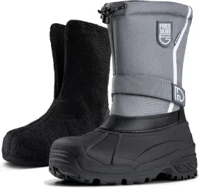 FREE SOLDIER Mens Snow Boots Insulated Waterproof Hiking Winter Shoes Nonslip Outdoor Ankle Cold Weather Boots