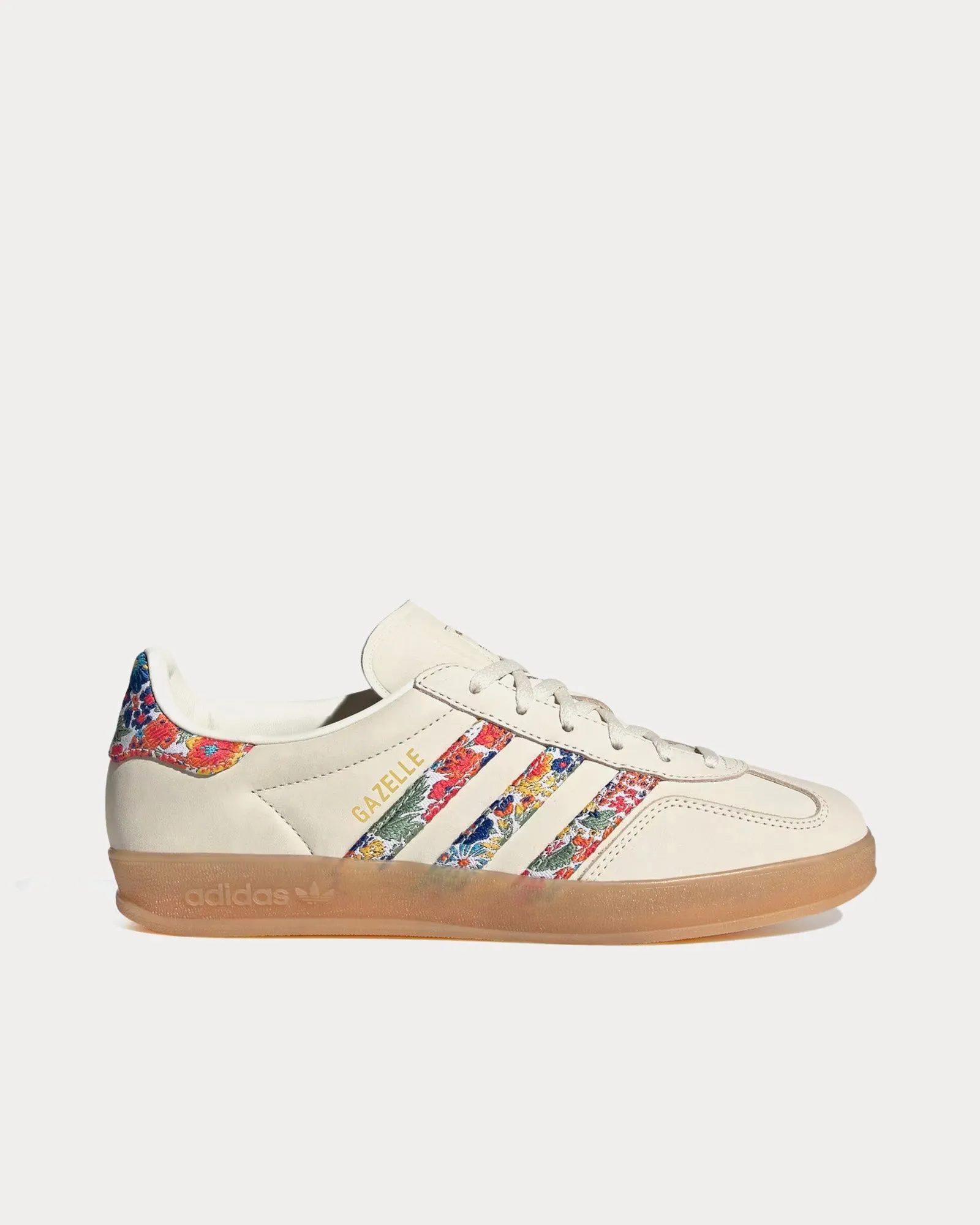 Gazelle Indoor Liberty London Print Off White / Gold Metallic / Gum Low Top Sneakers