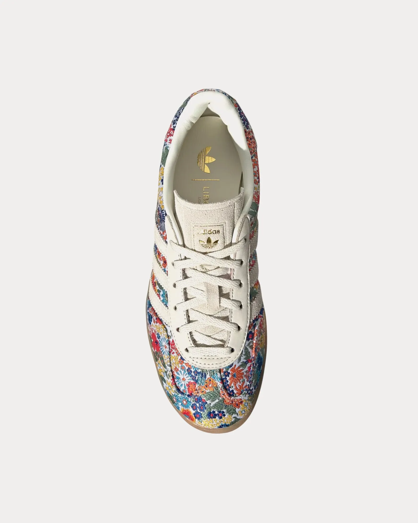 Gazelle Indoor Liberty London Print Off White / Gum / Collegiate Green Low Top Sneakers