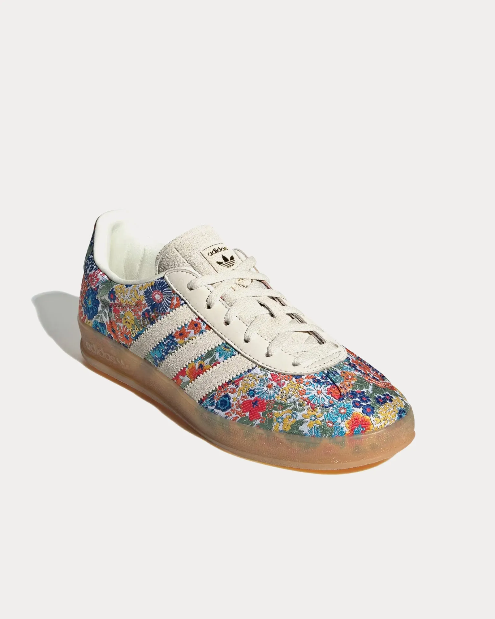 Gazelle Indoor Liberty London Print Off White / Gum / Collegiate Green Low Top Sneakers