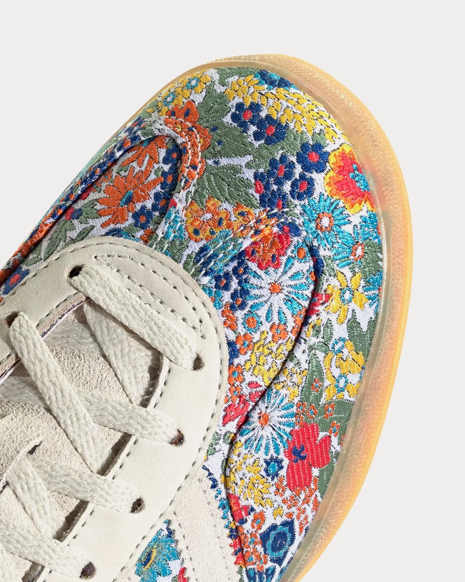 Gazelle Indoor Liberty London Print Off White / Gum / Collegiate Green Low Top Sneakers