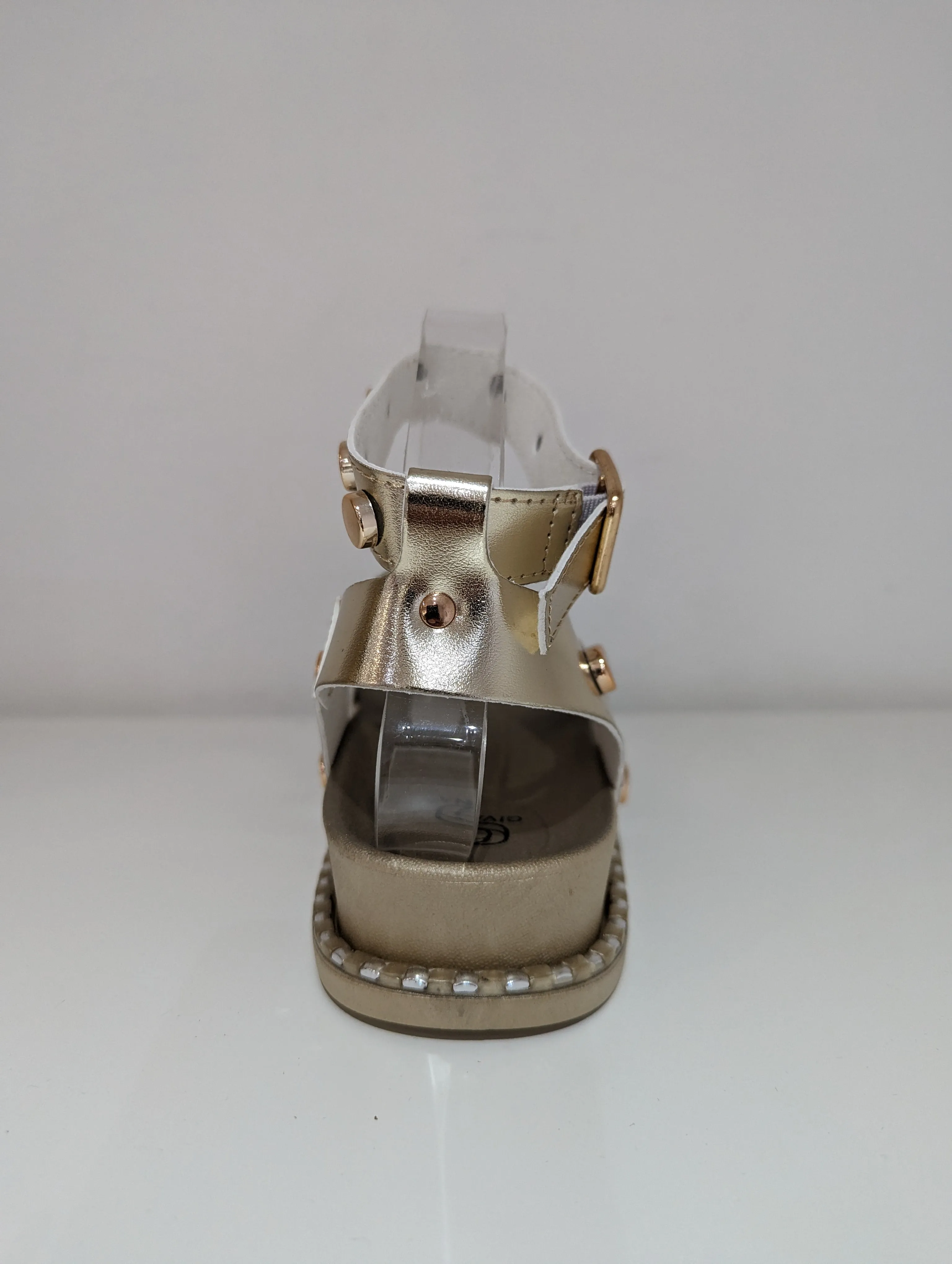 Gold Studded Cross Sandals