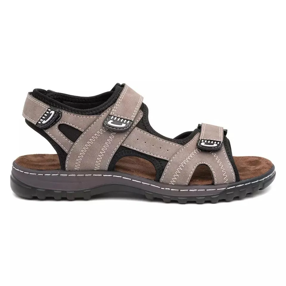 Hobos Mens Sandals Brown Adults Sport Easy Fasten Comfortable