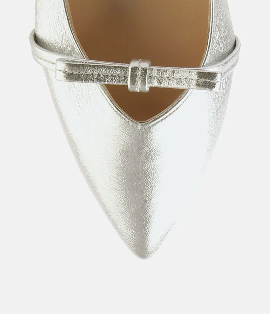 Hogl Luxurious Metallic Silver Slingbacks
