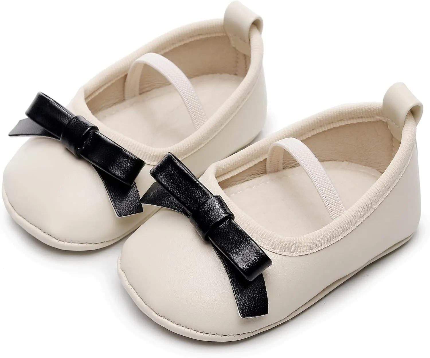 HONGTEYA Infant Baby Girl Mary Janes Flats PU Leather Non-Slip Soft Sole for Toddler First Walker Newborn Infant Crib Shoes Wedding Party Princess Baby Moccasins Girl Dress Shoes