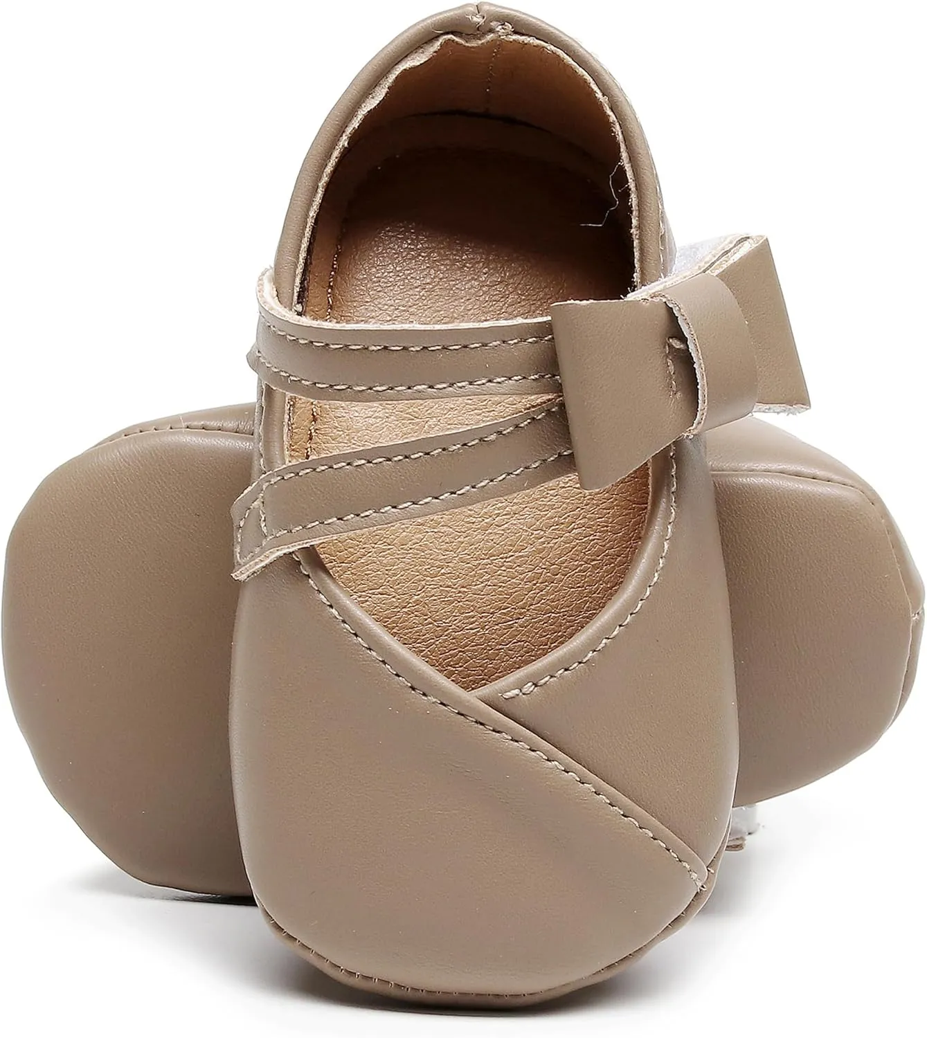 HONGTEYA Infant Baby Girl Mary Janes Flats PU Leather Non-Slip Soft Sole for Toddler First Walker Newborn Infant Crib Shoes Wedding Party Princess Baby Moccasins Girl Dress Shoes
