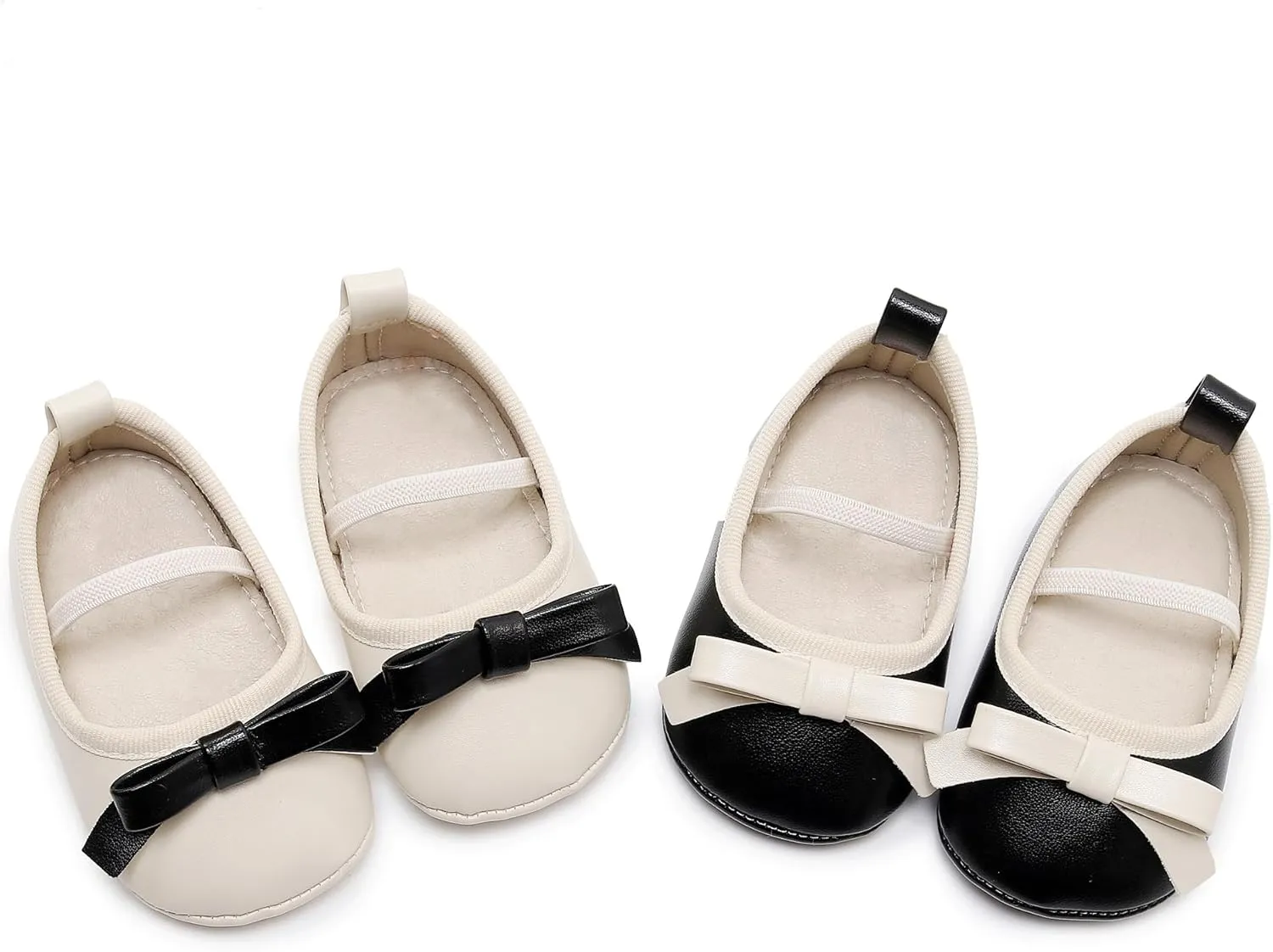 HONGTEYA Infant Baby Girl Mary Janes Flats PU Leather Non-Slip Soft Sole for Toddler First Walker Newborn Infant Crib Shoes Wedding Party Princess Baby Moccasins Girl Dress Shoes