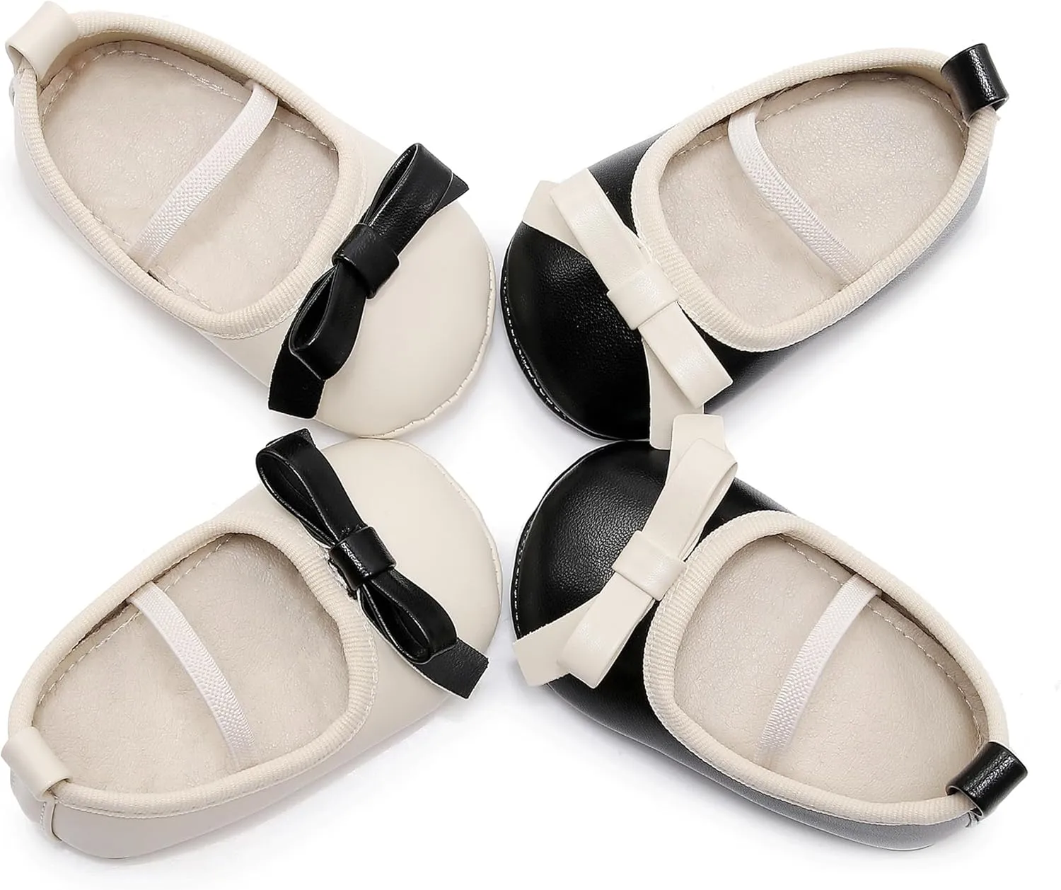 HONGTEYA Infant Baby Girl Mary Janes Flats PU Leather Non-Slip Soft Sole for Toddler First Walker Newborn Infant Crib Shoes Wedding Party Princess Baby Moccasins Girl Dress Shoes