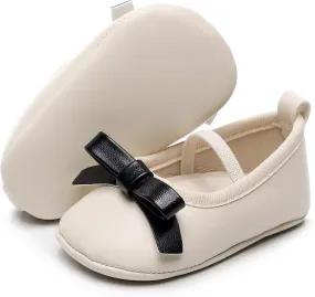 HONGTEYA Infant Baby Girl Mary Janes Flats PU Leather Non-Slip Soft Sole for Toddler First Walker Newborn Infant Crib Shoes Wedding Party Princess Baby Moccasins Girl Dress Shoes
