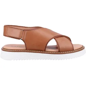 Hush Puppies Womens Clarissa Cross Over Leather Sandals - Tan