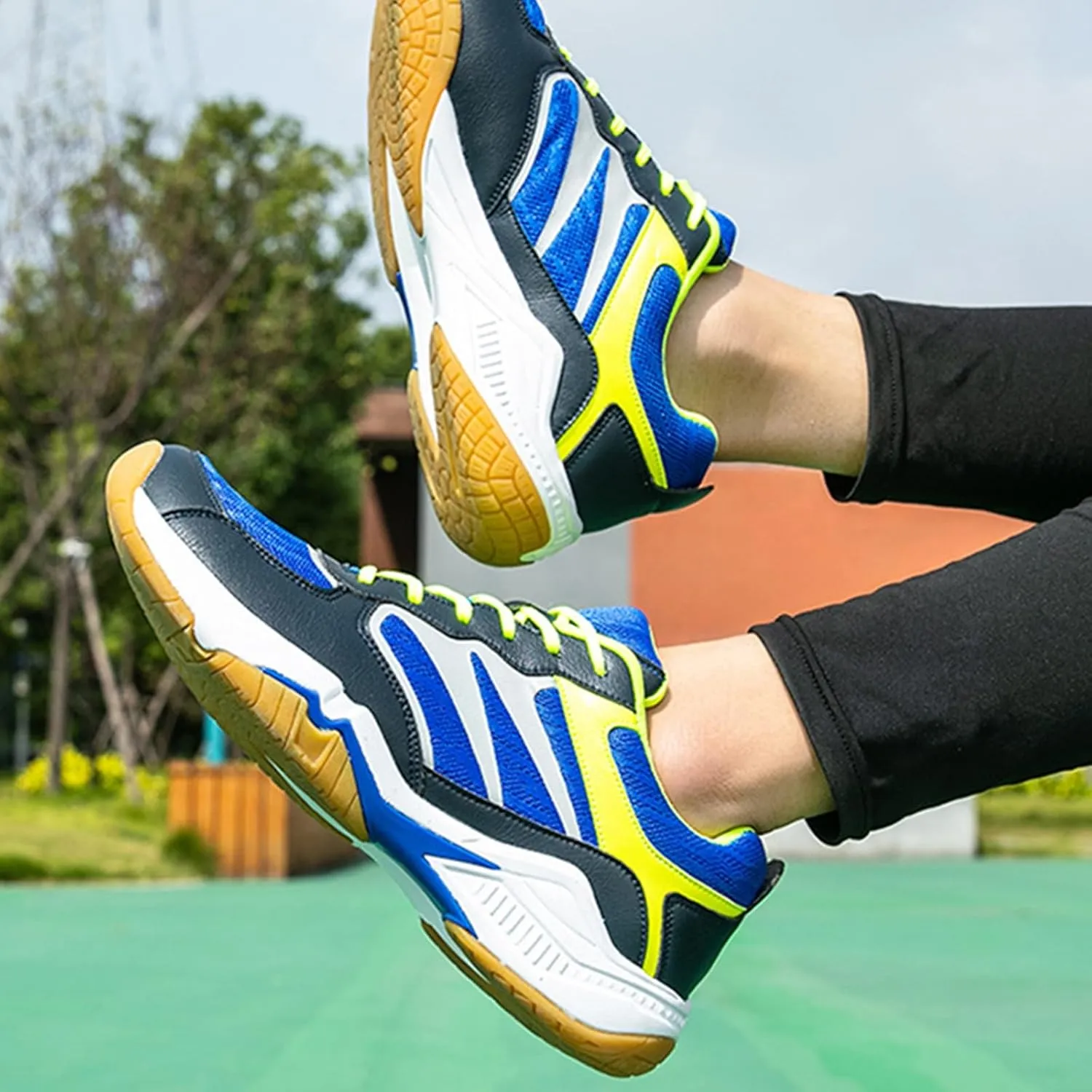 Indoor Court Shoes Mens for Tennis, Non Slip Comfort Lightweight Badminton Table Tennis Sneakers for Volleyball Pickleball Women Boys and Girls