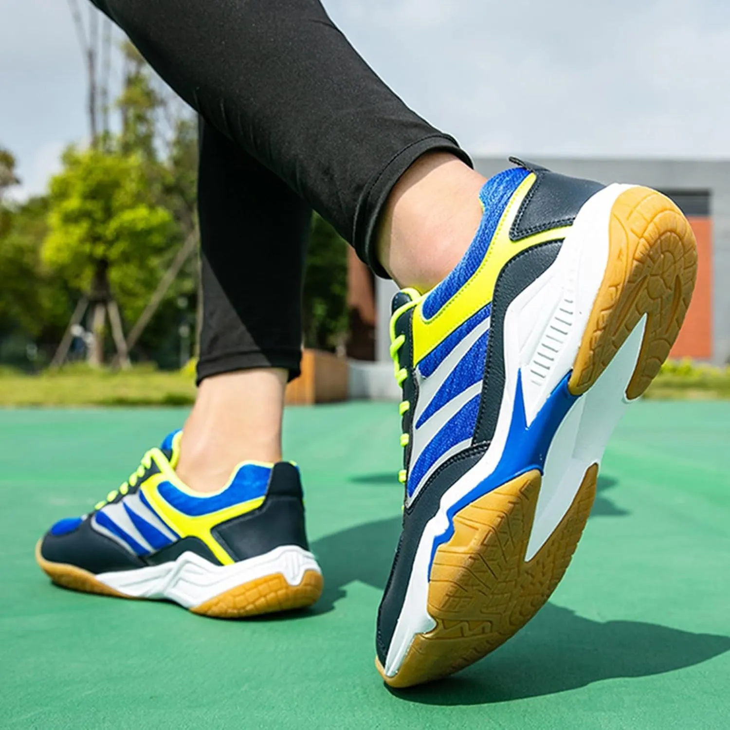 Indoor Court Shoes Mens for Tennis, Non Slip Comfort Lightweight Badminton Table Tennis Sneakers for Volleyball Pickleball Women Boys and Girls