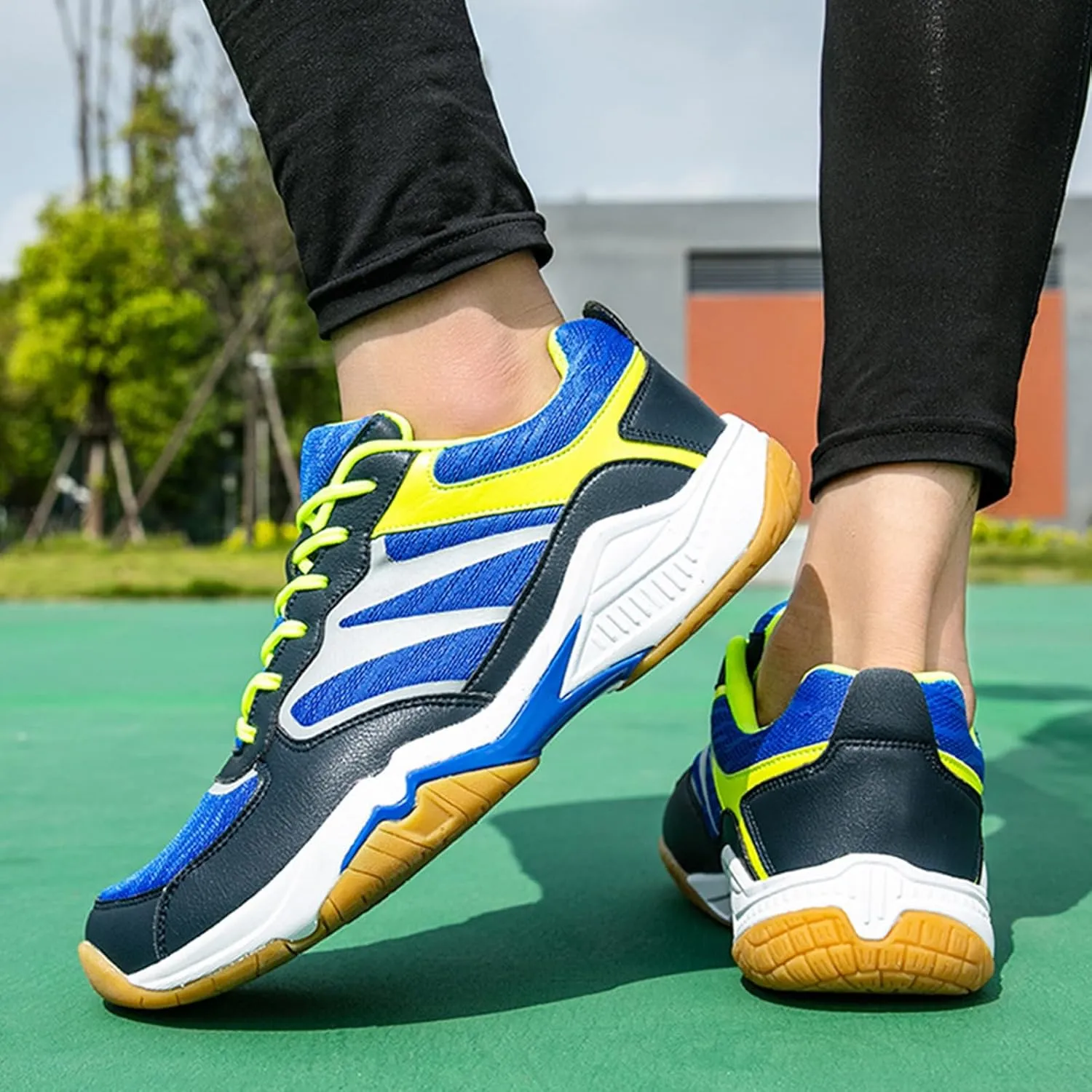 Indoor Court Shoes Mens for Tennis, Non Slip Comfort Lightweight Badminton Table Tennis Sneakers for Volleyball Pickleball Women Boys and Girls
