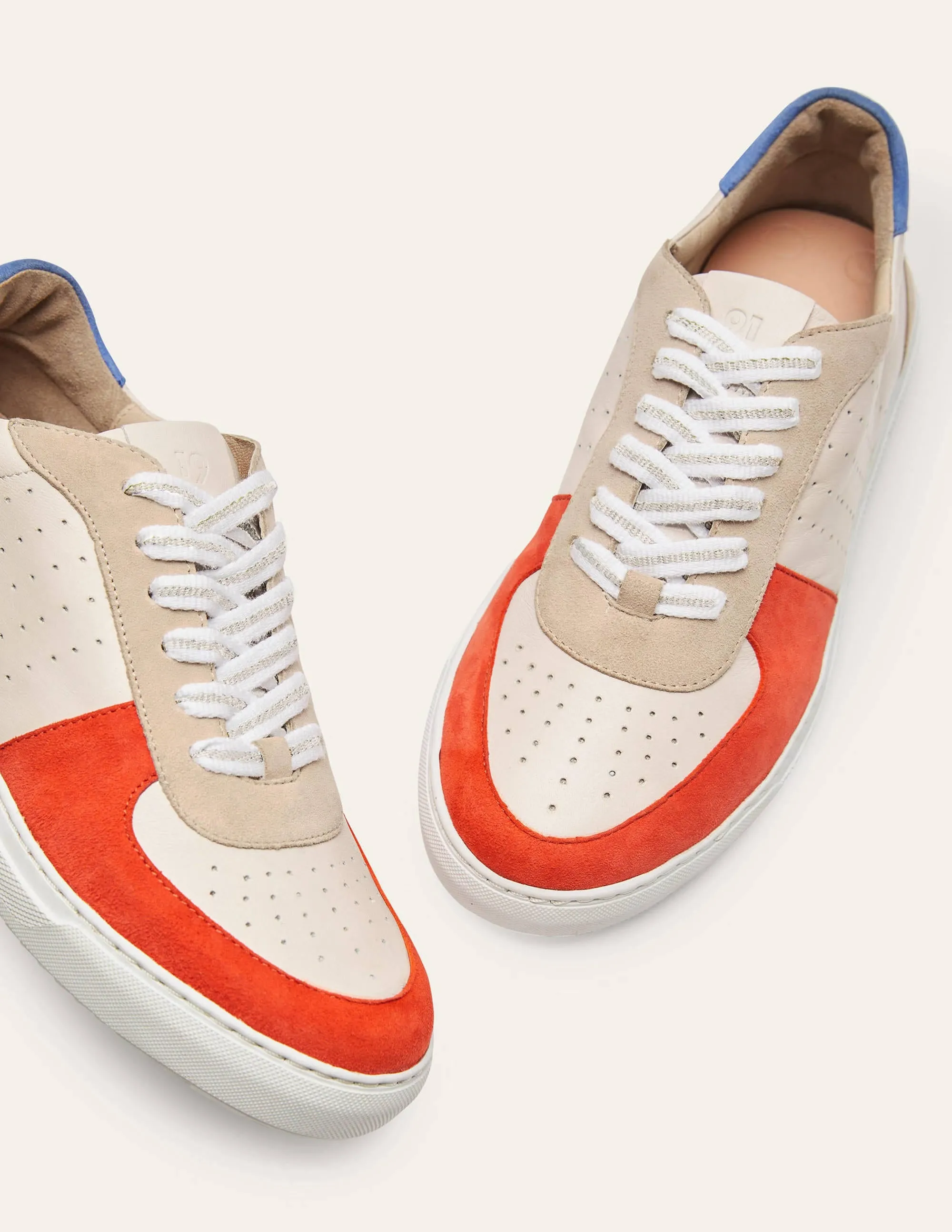 Lace Up Leather Trainers-Firecracker