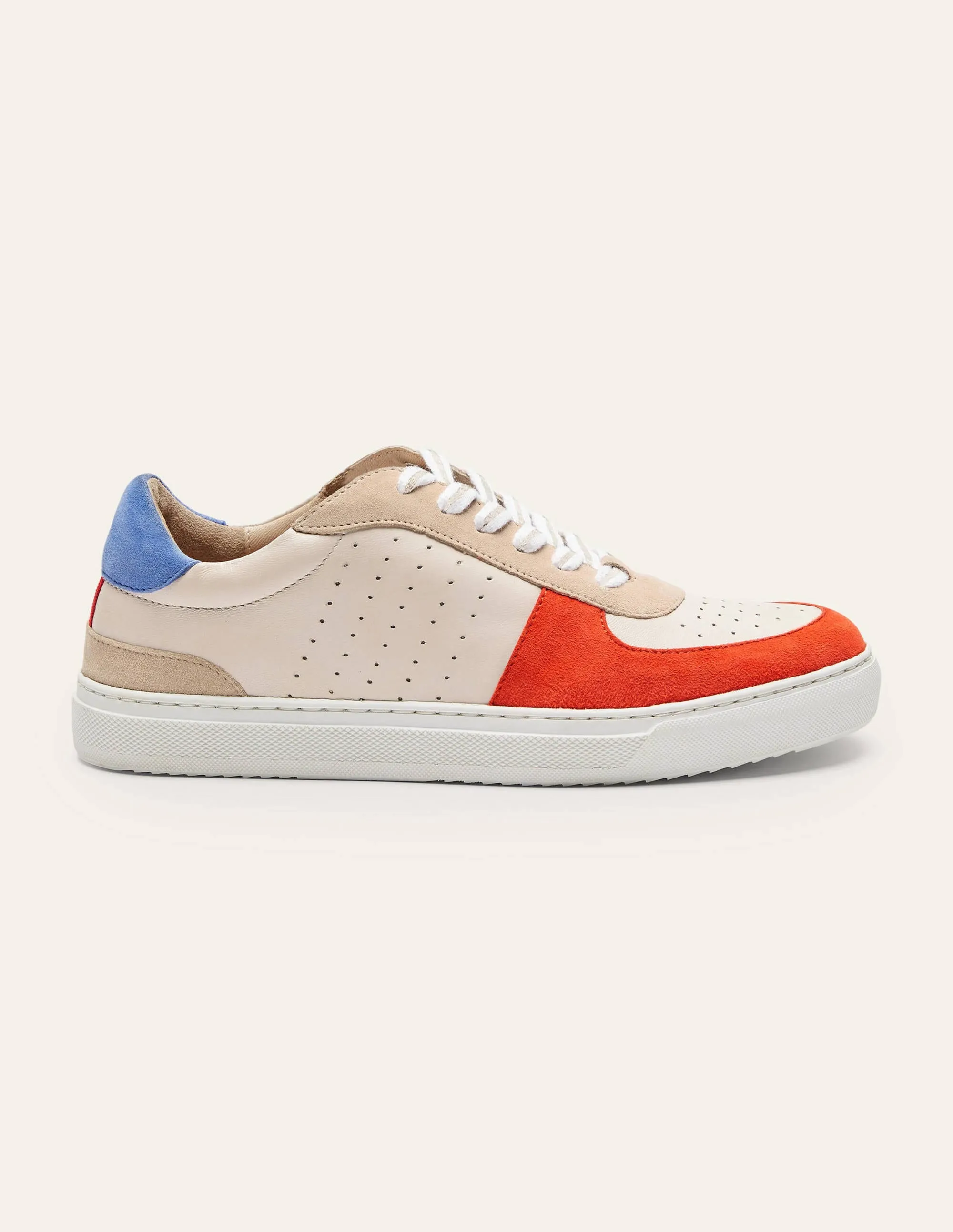 Lace Up Leather Trainers-Firecracker