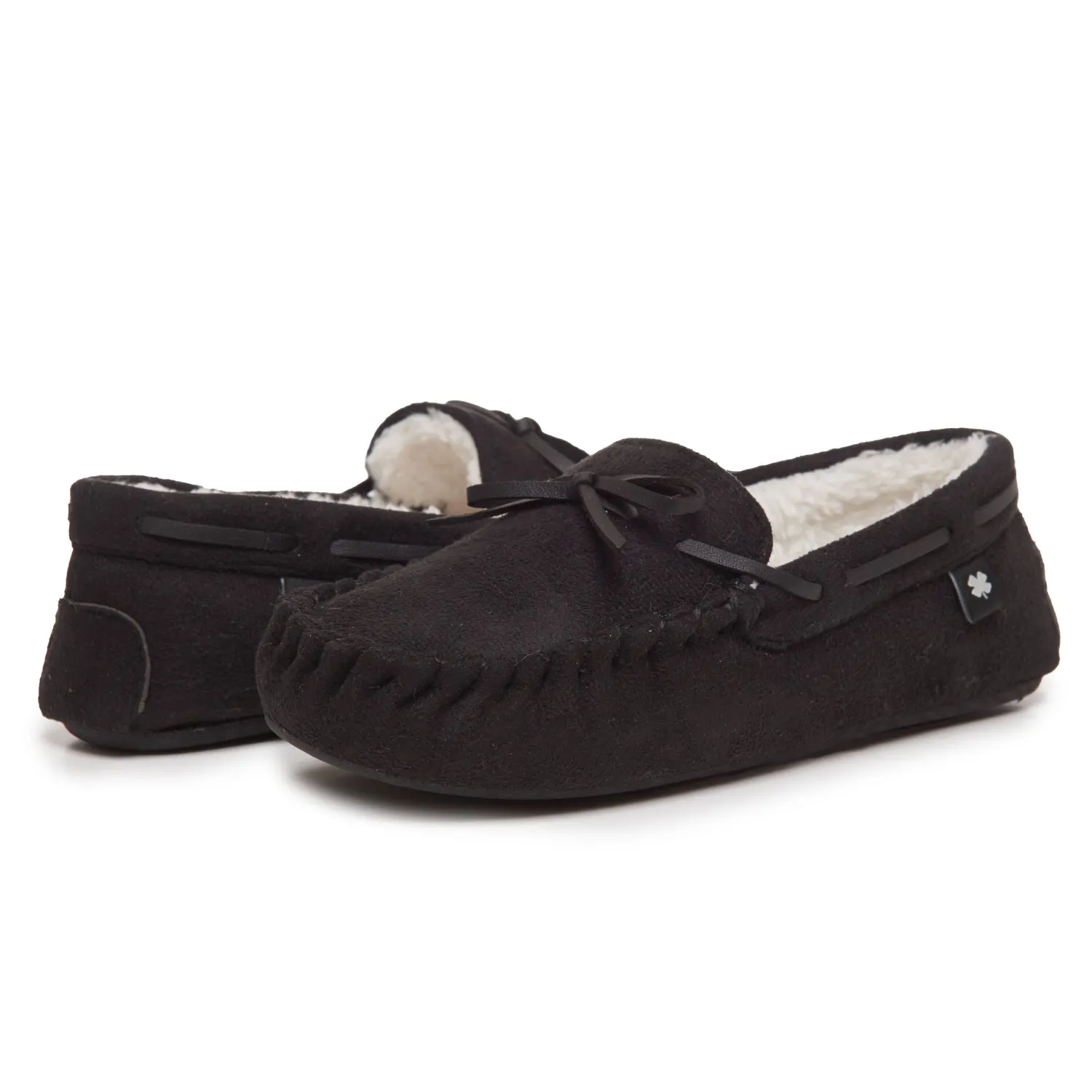 Lucky Brand Boy's Micro-Suede Cozy Moccasin Slippers with Faux Sherpa Lining