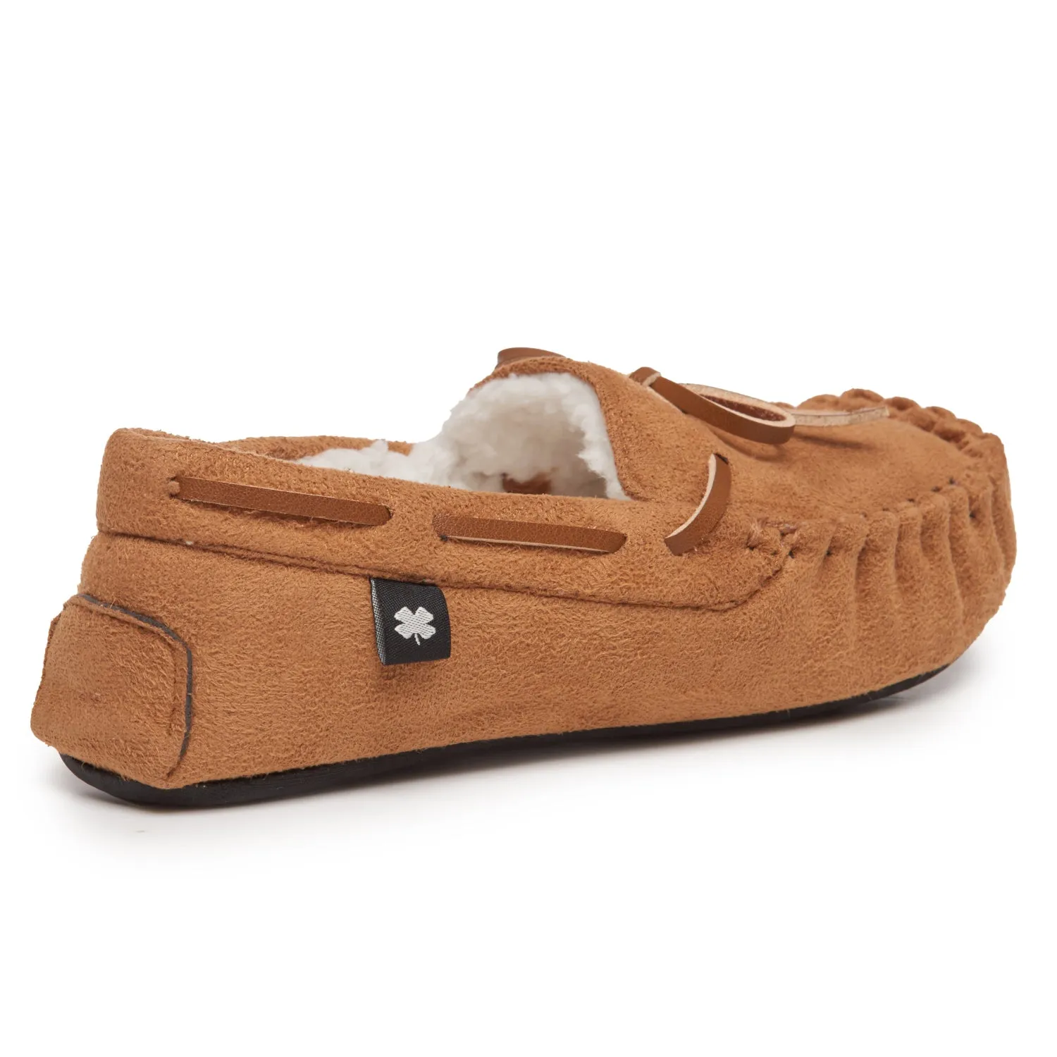 Lucky Brand Boy's Micro-Suede Cozy Moccasin Slippers with Faux Sherpa Lining