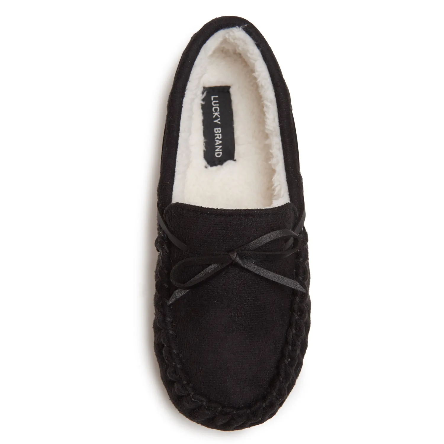 Lucky Brand Boy's Micro-Suede Cozy Moccasin Slippers with Faux Sherpa Lining