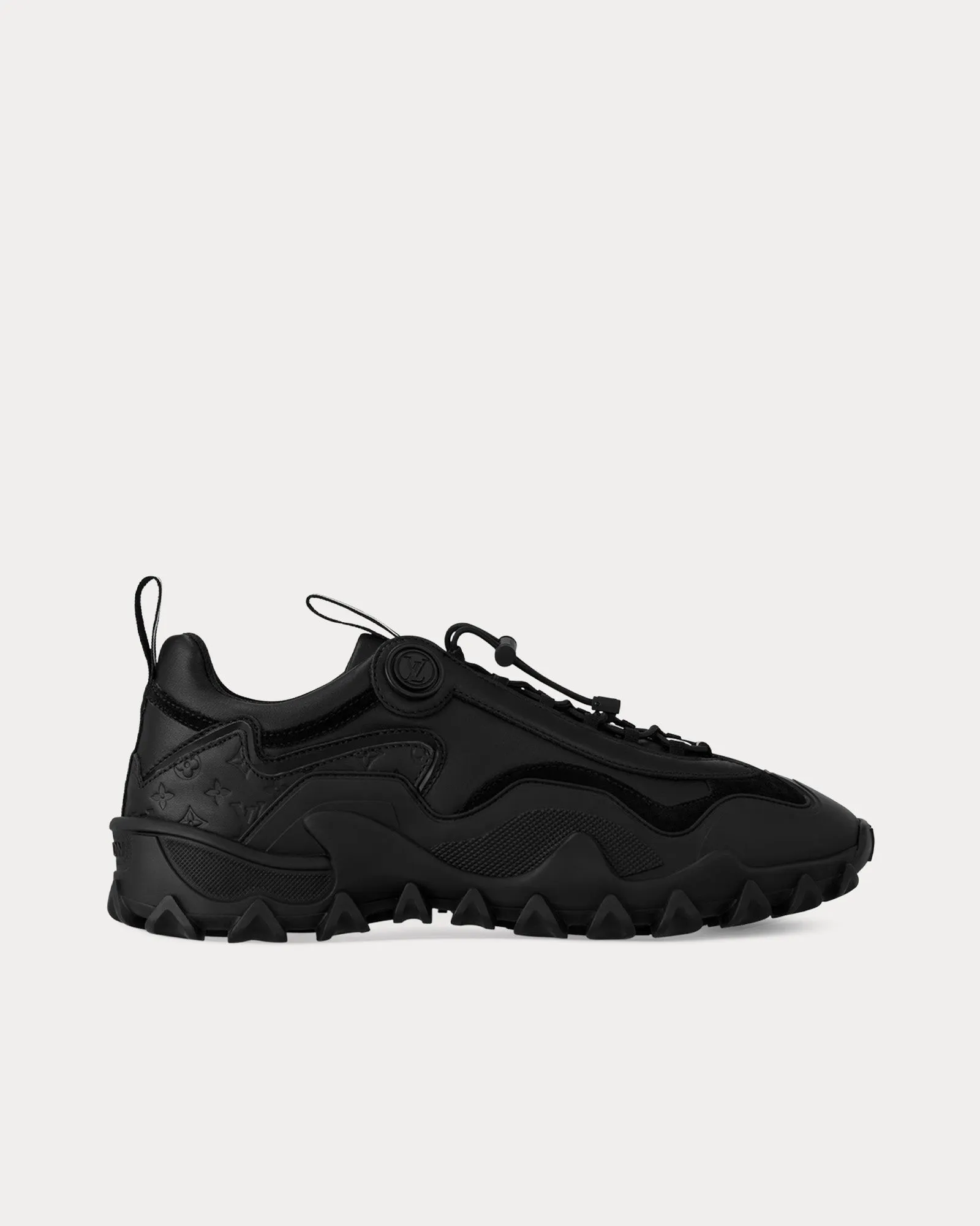 LV Rush Suede & Leather Black Low Top Sneakers