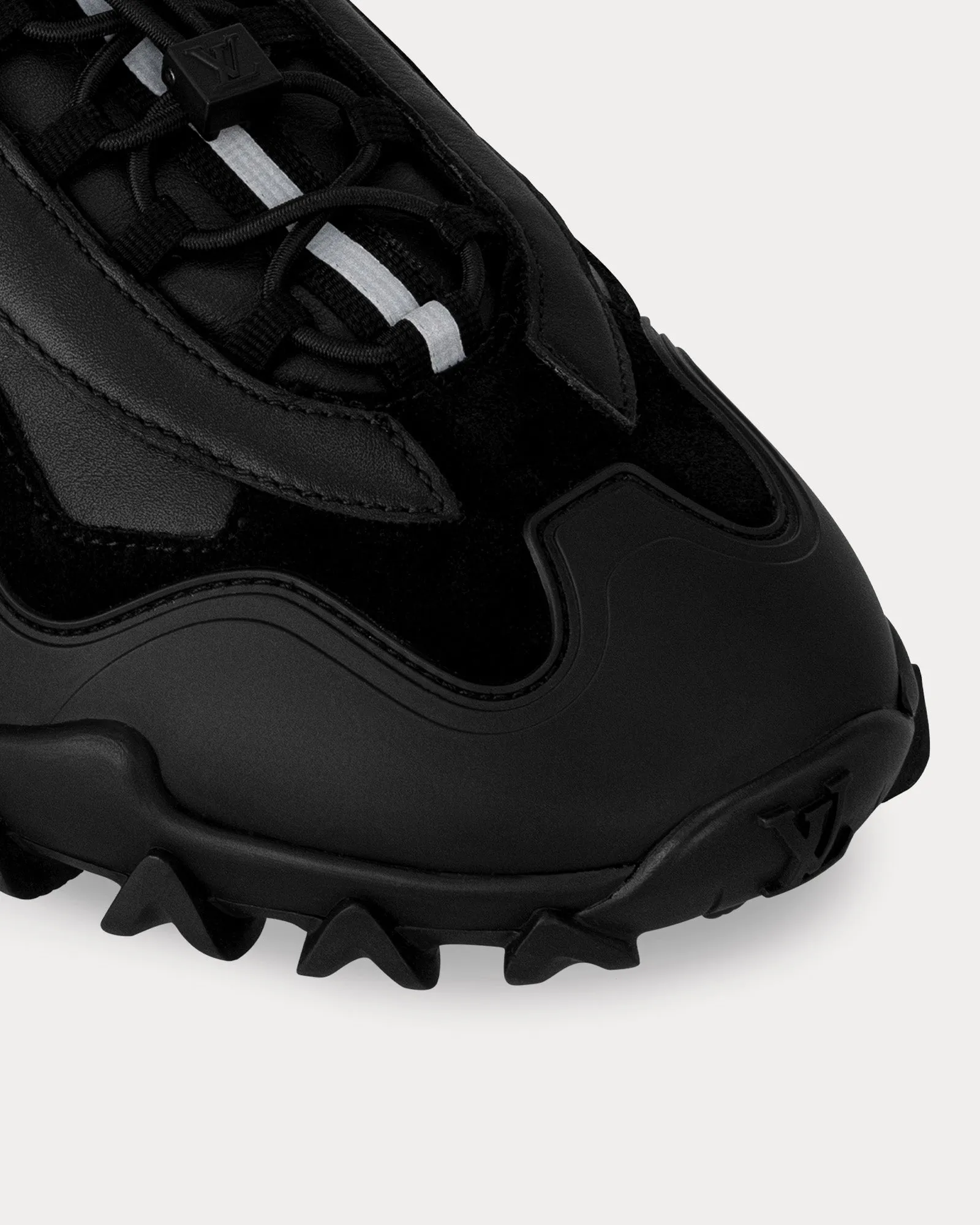 LV Rush Suede & Leather Black Low Top Sneakers