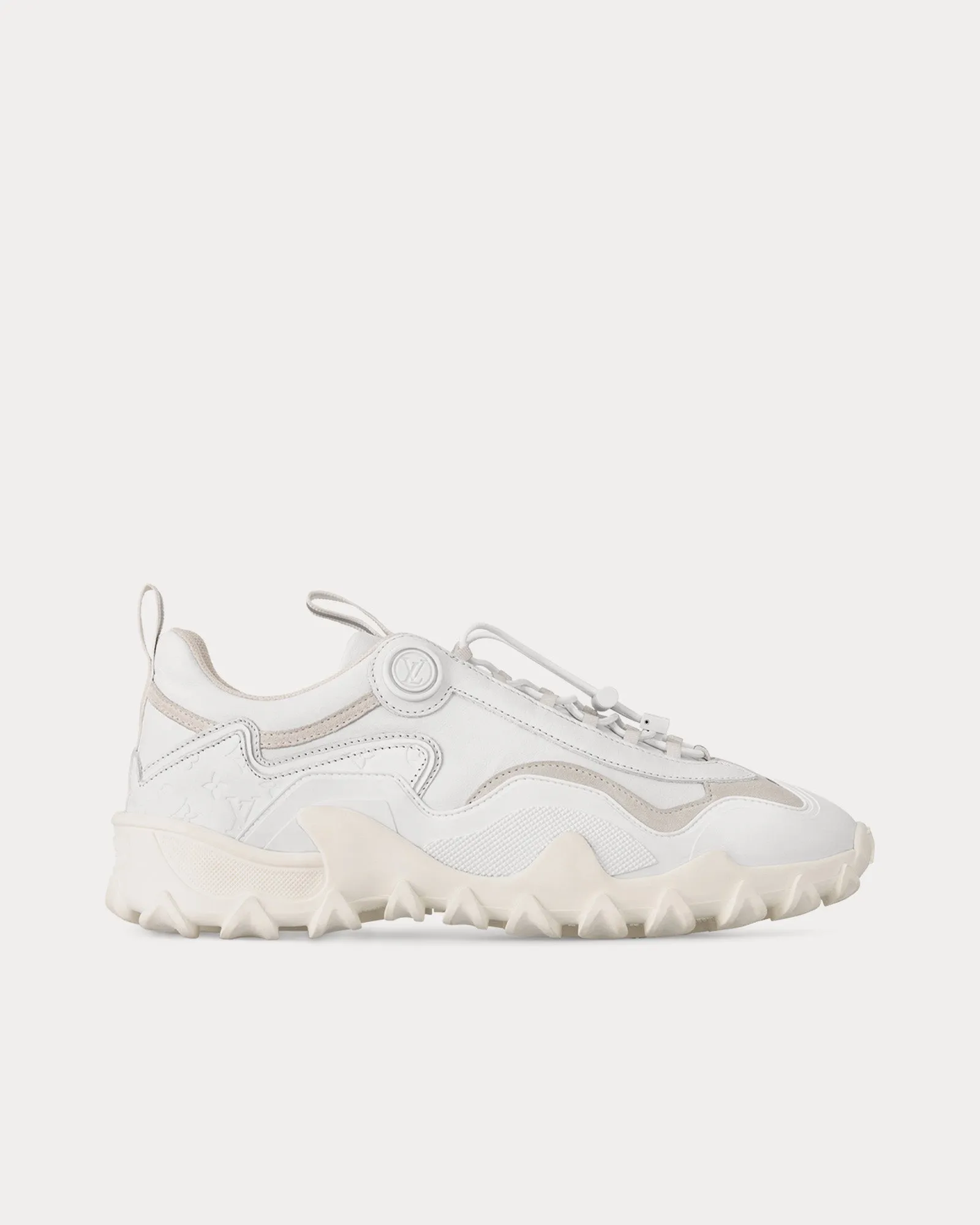 LV Rush Suede & Leather White Low Top Sneakers