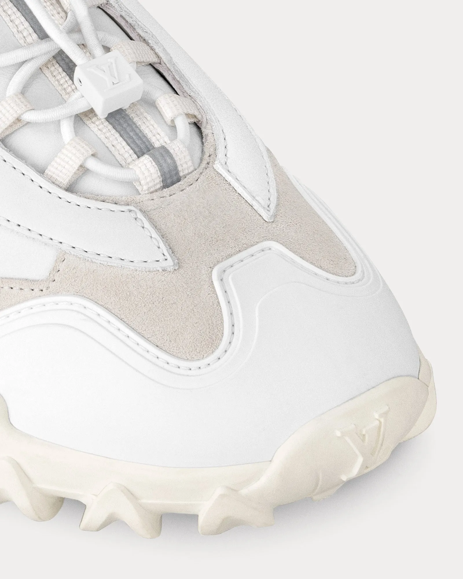 LV Rush Suede & Leather White Low Top Sneakers