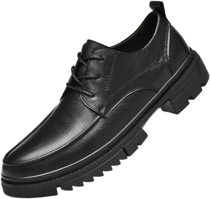 Men's Business Shoes Black Lace-up Casual Shoes Height-Enhancing Breathable Versatile Non-Slip Comfortable Shoes for Men(6)