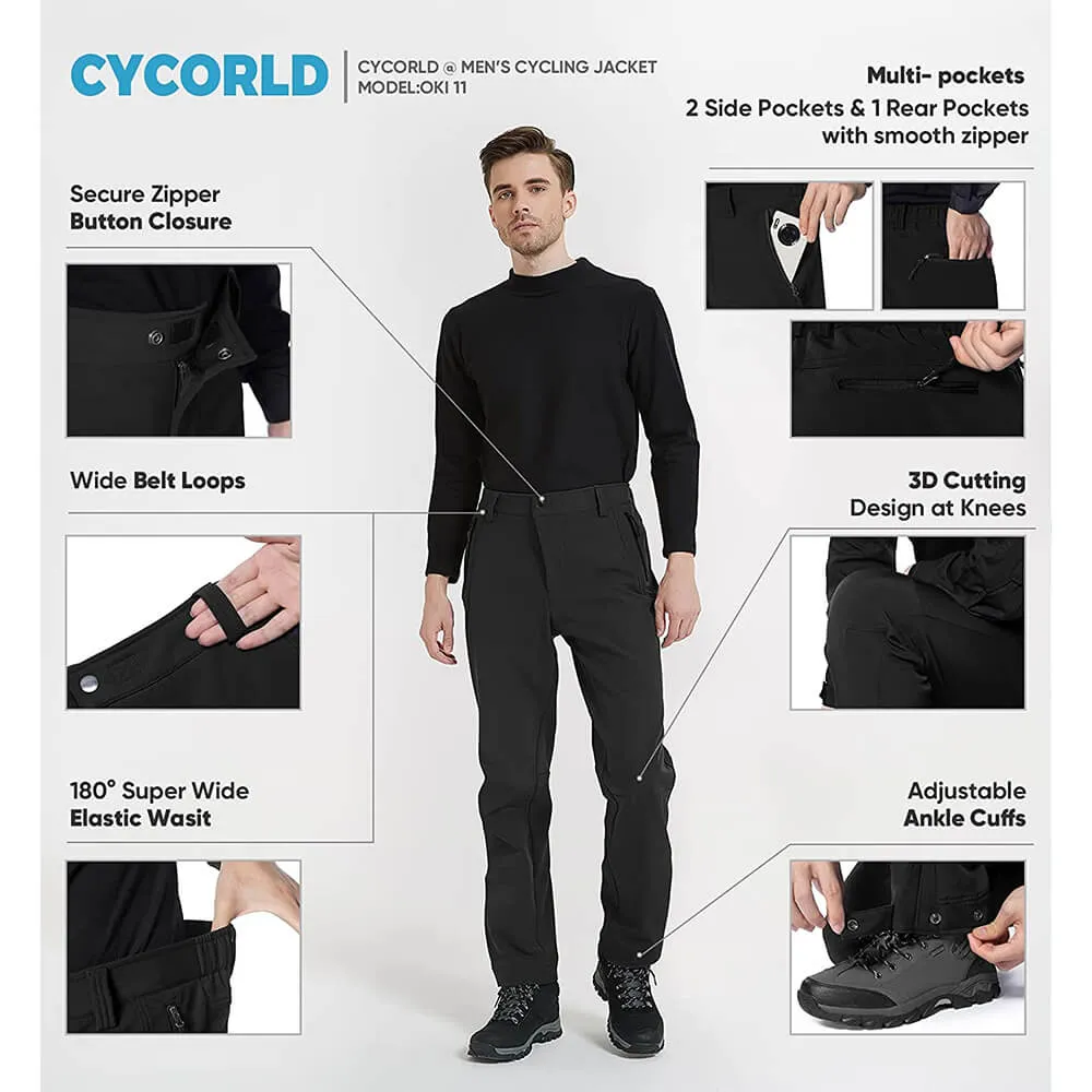 Men's Windproof Fleece-lined Hiking Pants 06